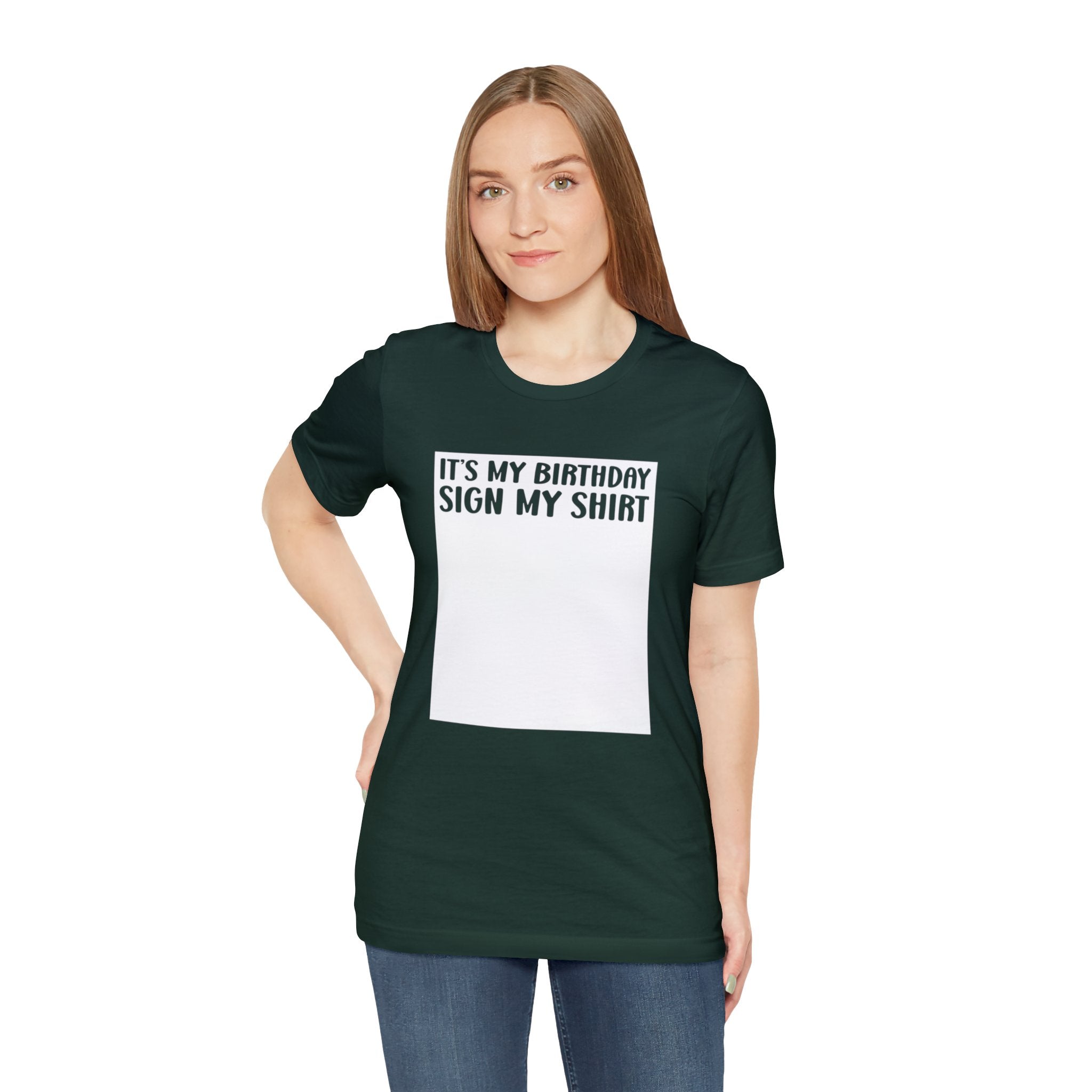 It's My Birthday Sign My Shirt Unisex Jersey Short Sleeve Tee - The Ultimate Birthday Party Keepsake Tee for Memorable Celebrations