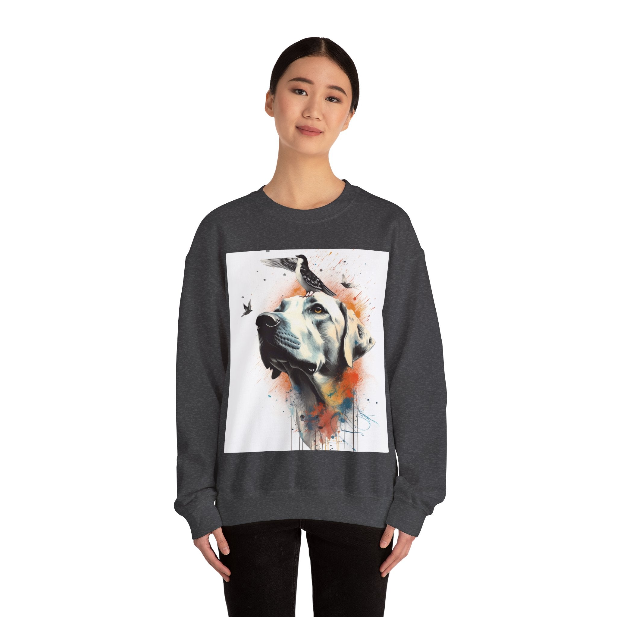 Lead the Way Friend Trusting Bird and Dog Friend Unisex Heavy Blend™ Crewneck Sweatshirt - Cozy Comfort and Unique Style for Animal Lovers