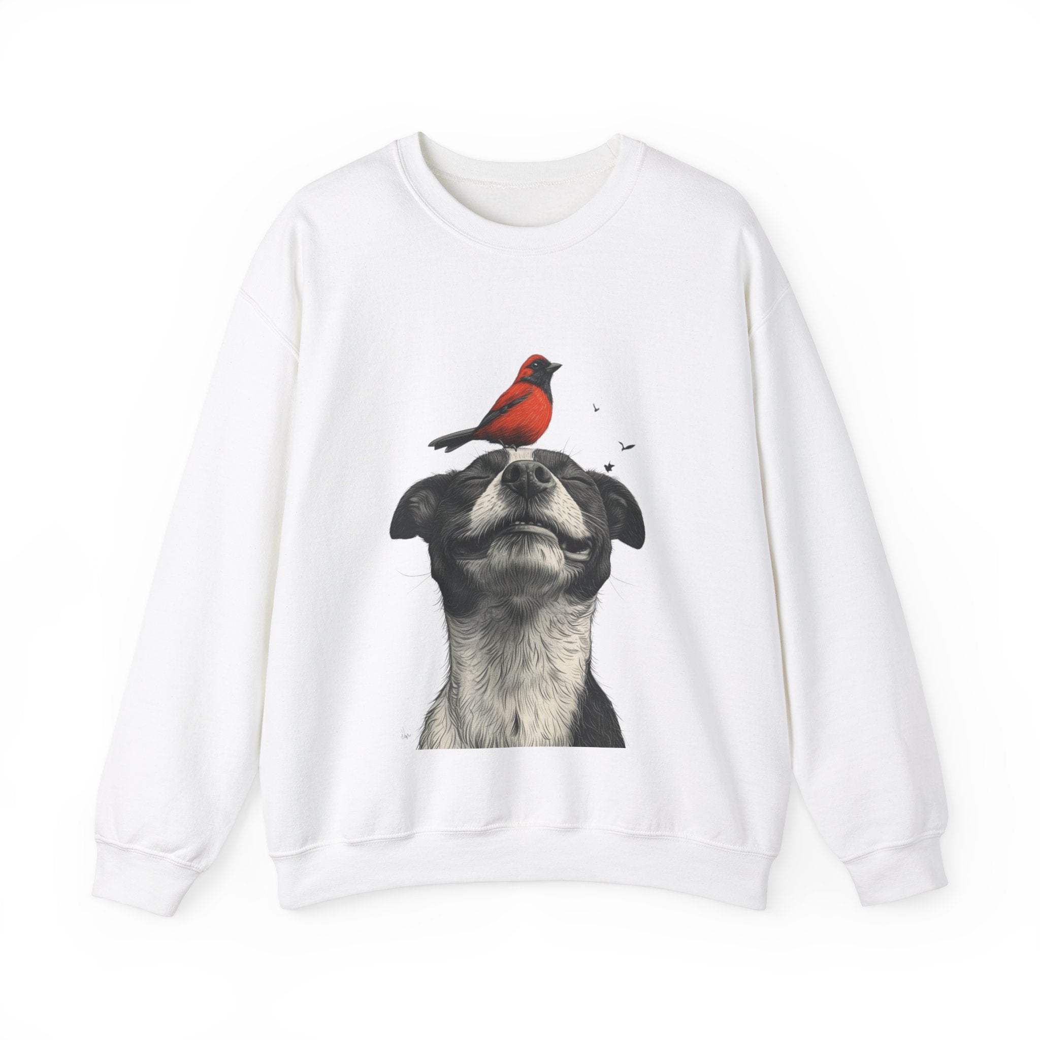 Trusting Bird and Dog Friend Unisex Heavy Blend™ Crewneck Sweatshirt - Cozy Comfort and Unique Style for Animal Lovers