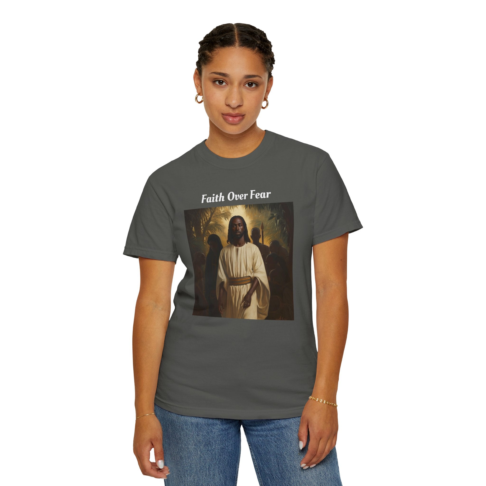 "Faith Over Fear" Unisex Garment-Dyed T-shirt - Your Ultimate Emblem of Spiritual Strength & Style: Embrace Spiritual Gratitude with This Stylish, Faith-Inspired Comfort Wear Gift