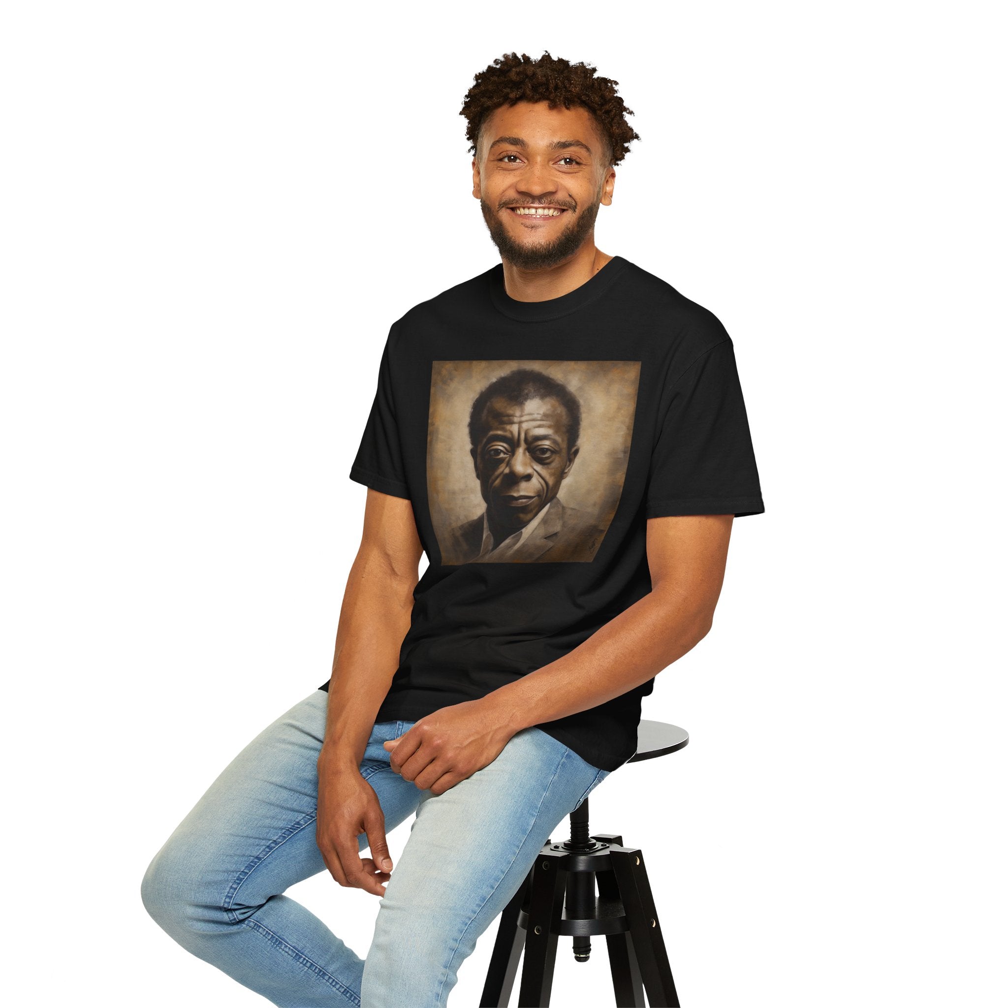 Show Civil Rights Support and Awareness in Comfort With Portrait of Iconic African American Pioneer Portrait Unisex Garment-Dyed T-shirt - Tribute to a Renowned Writer and Civil Rights Activist Ideal For History Scholars