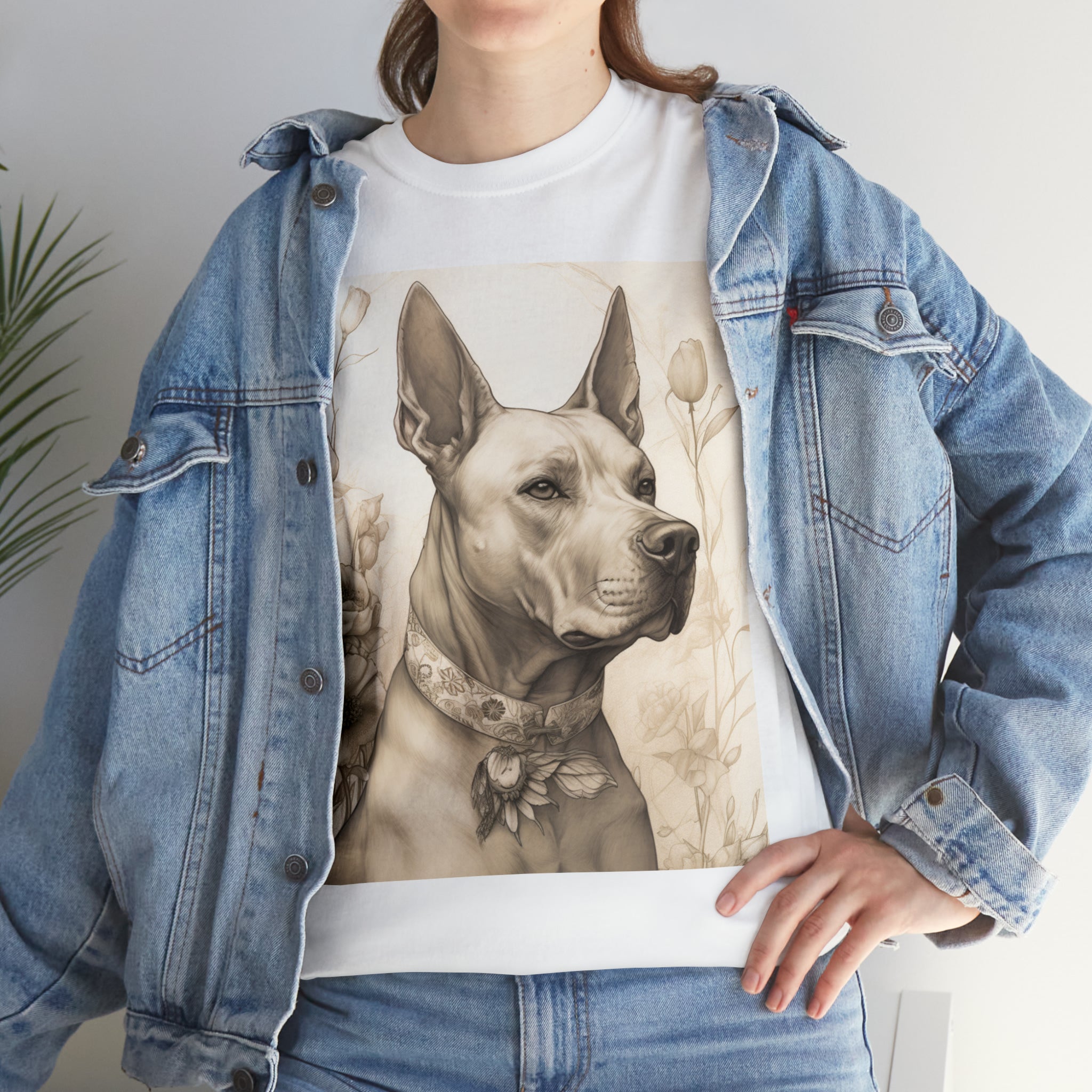 Unisex Heavy Cotton Tee-"Noble Canine" Heavy Cotton Tee - Unisex, Perfect for Dog Lovers & Art Enthusiasts