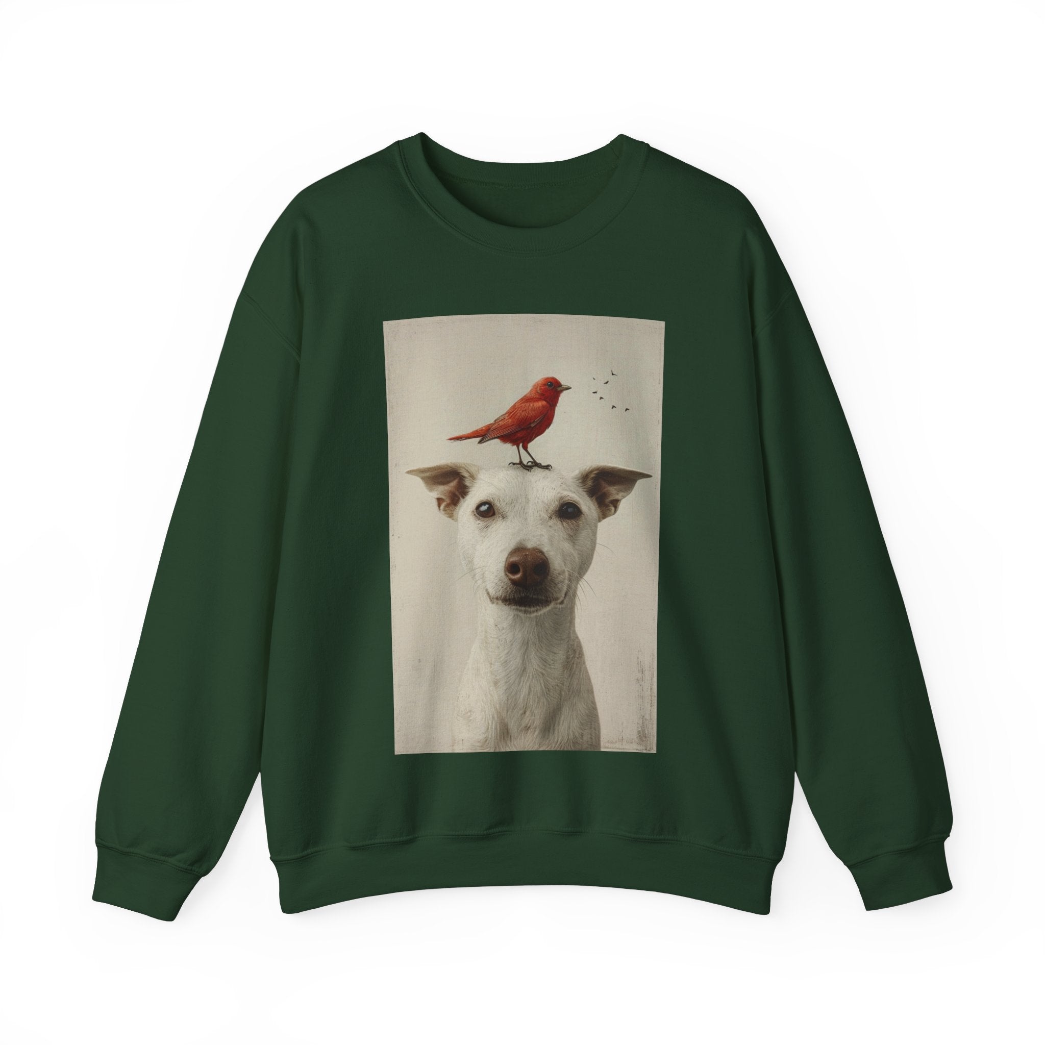 Trusting Bird and Dog Friend Unisex Heavy Blend™ Crewneck Sweatshirt - Cozy Comfort and Unique Style for Animal Lovers