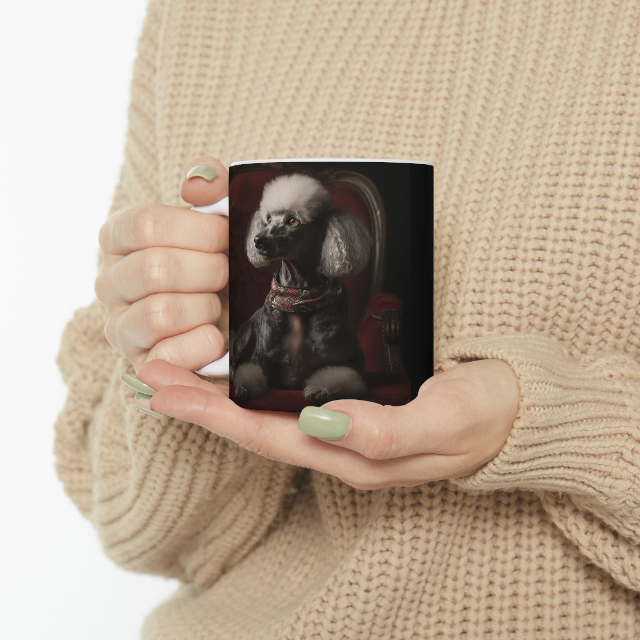 Poodle Princess Dog Owner Furry Friend Dog Photo Ceramic Mug 11oz - Personalized Dog Mug for Dog Lovers | Cherish Your Canine Companion with Every Coffee Sip