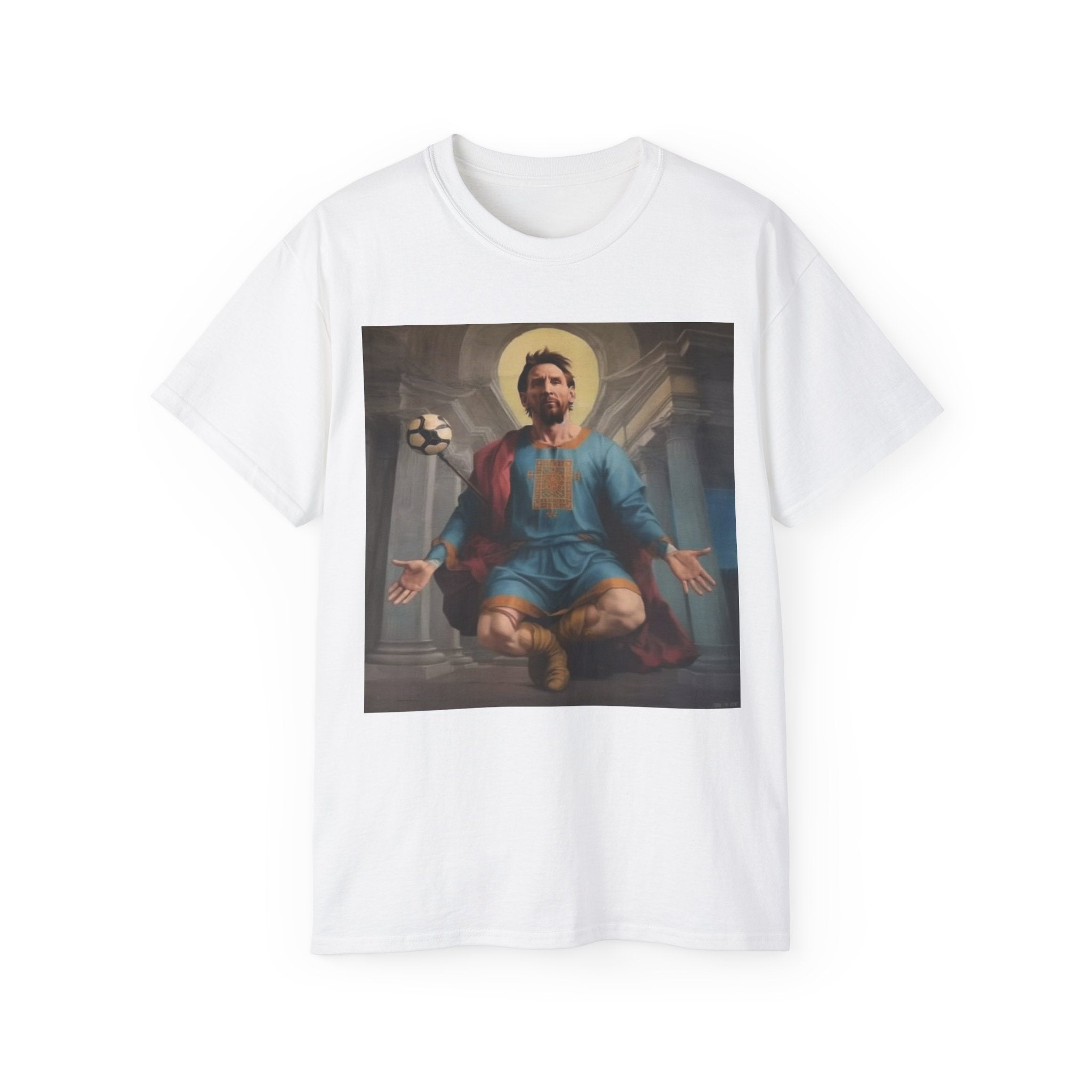 God of Soccer Shirt Michelangelo Art - Funny Sports T-Shirt - Unisex Ultra Cotton Footballer Shirt - Patron Saint of Football Artistic Top - Renaissance Sports Fan Gift