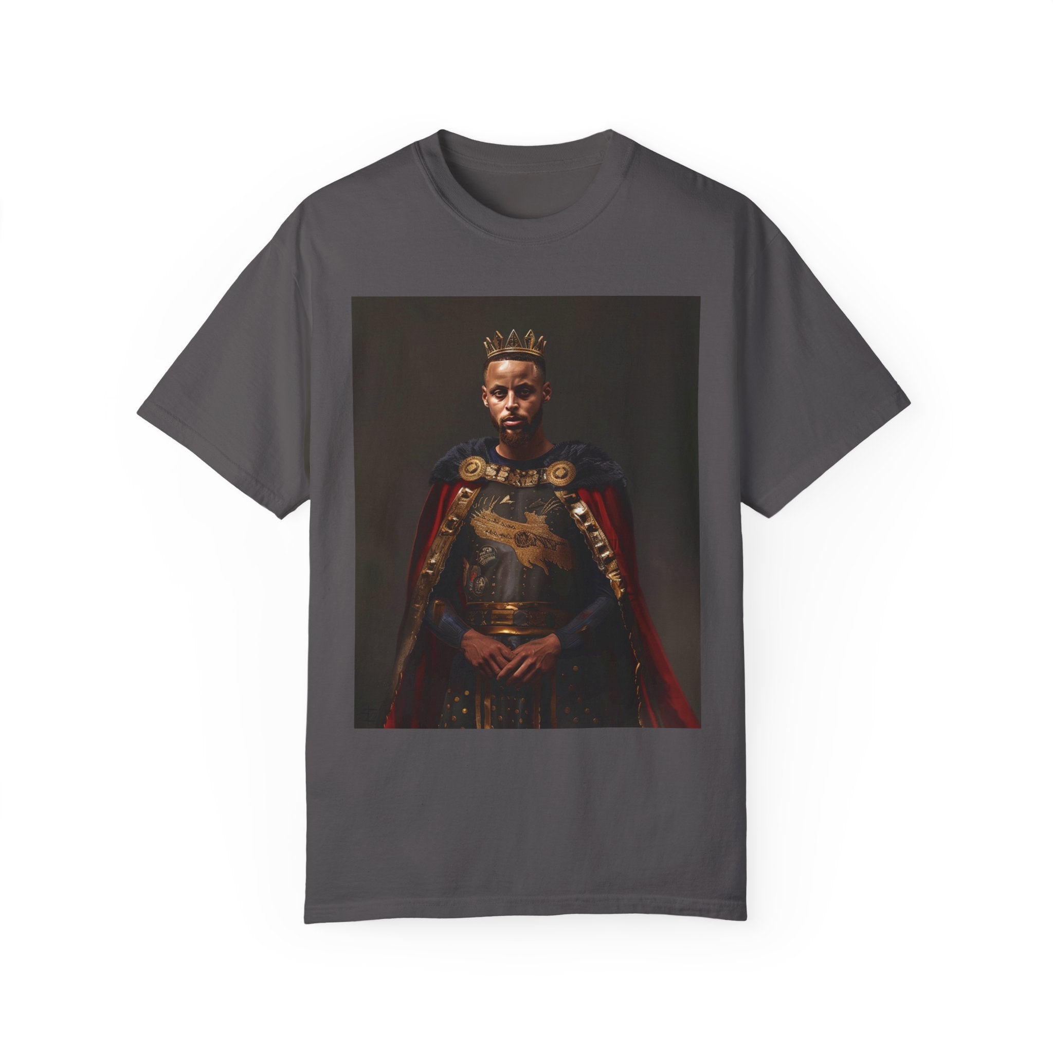 Royal Court Classics: King Steph Renaissance Masterpiece Unisex Garment-Dyed T-Shirt - A Tribute to Basketball Royalty