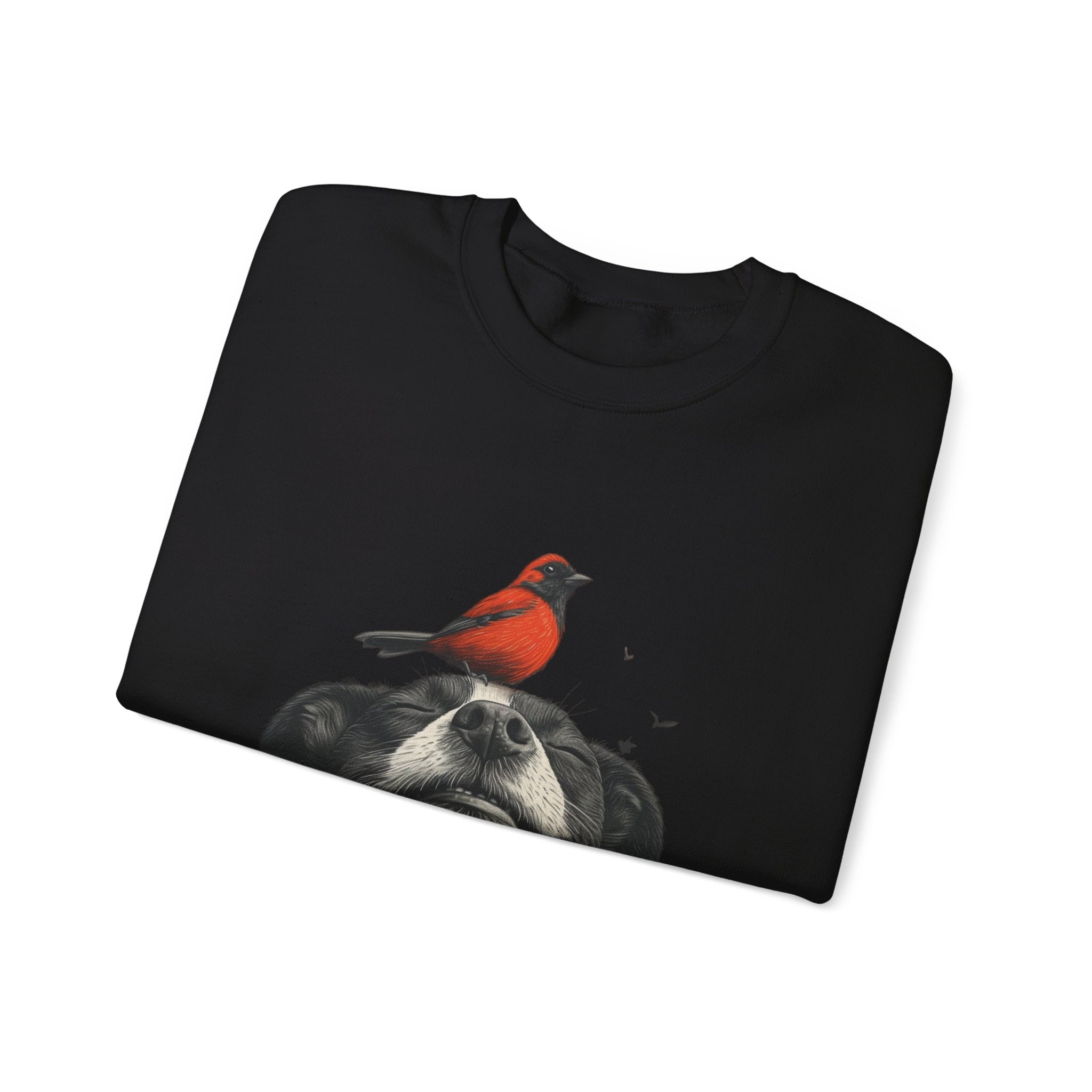 Trusting Bird and Dog Friend Unisex Heavy Blend™ Crewneck Sweatshirt - Cozy Comfort and Unique Style for Animal Lovers