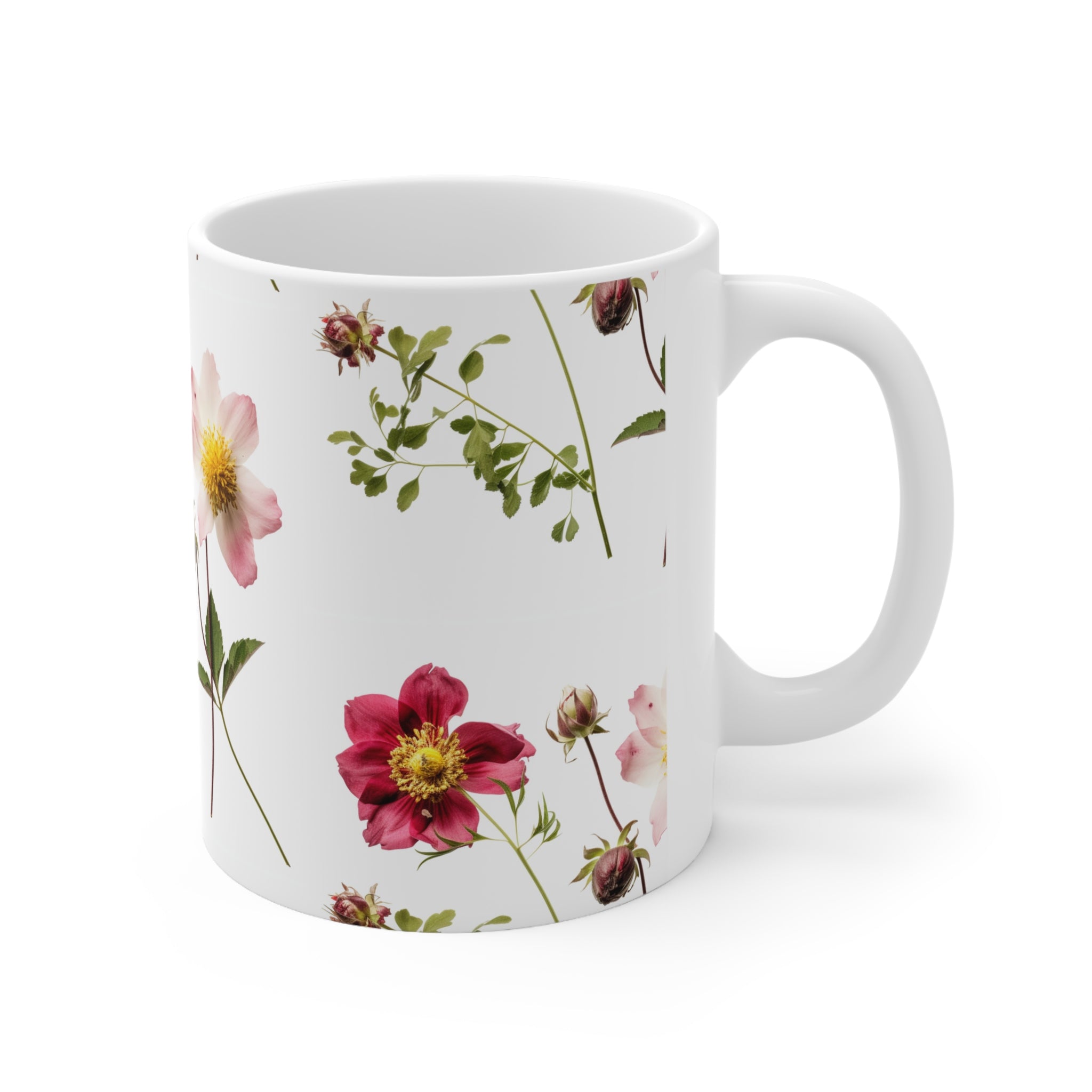 Ceramic Mug 11oz Floral Days Flower Design Coffee Cup Gift Floral Print Coffee Mug Home Decor Flower Design Coffee Cup Collectible