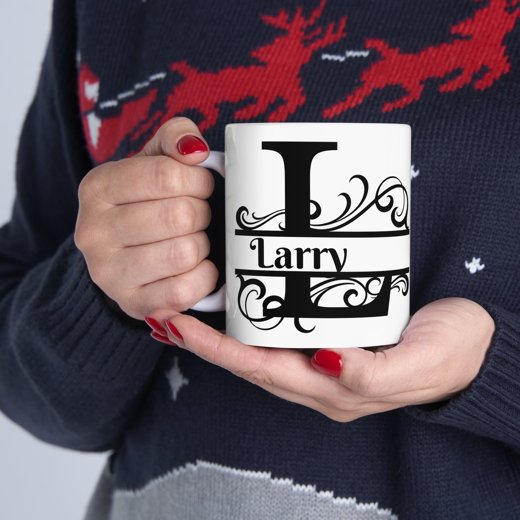 Personalized Ceramic Mug with Name and Initial"