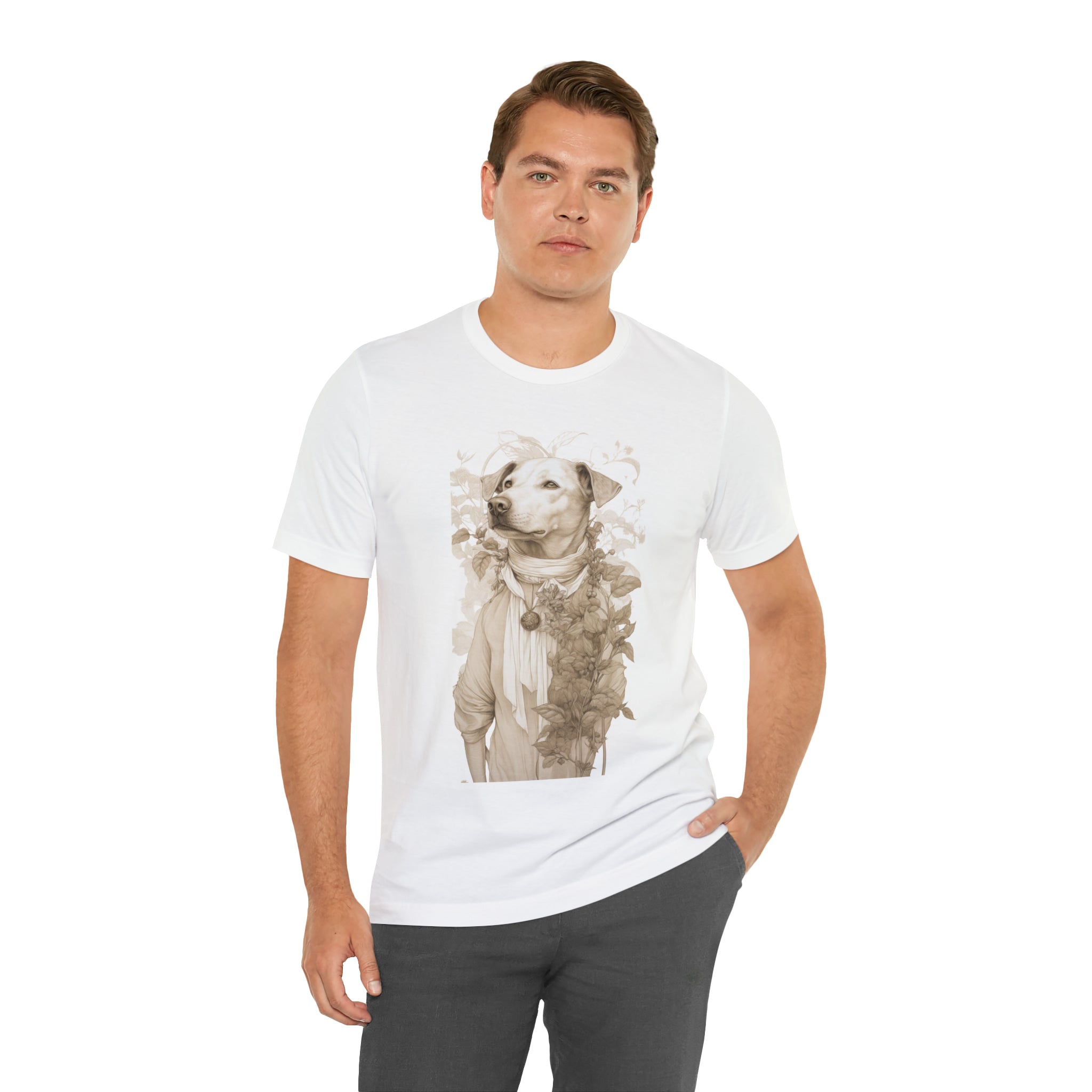 Unisex Jersey Short Sleeve Tee- Dapper Dog Profile Unisex Tee - Unique Gift for Canine & Fashion Lovers