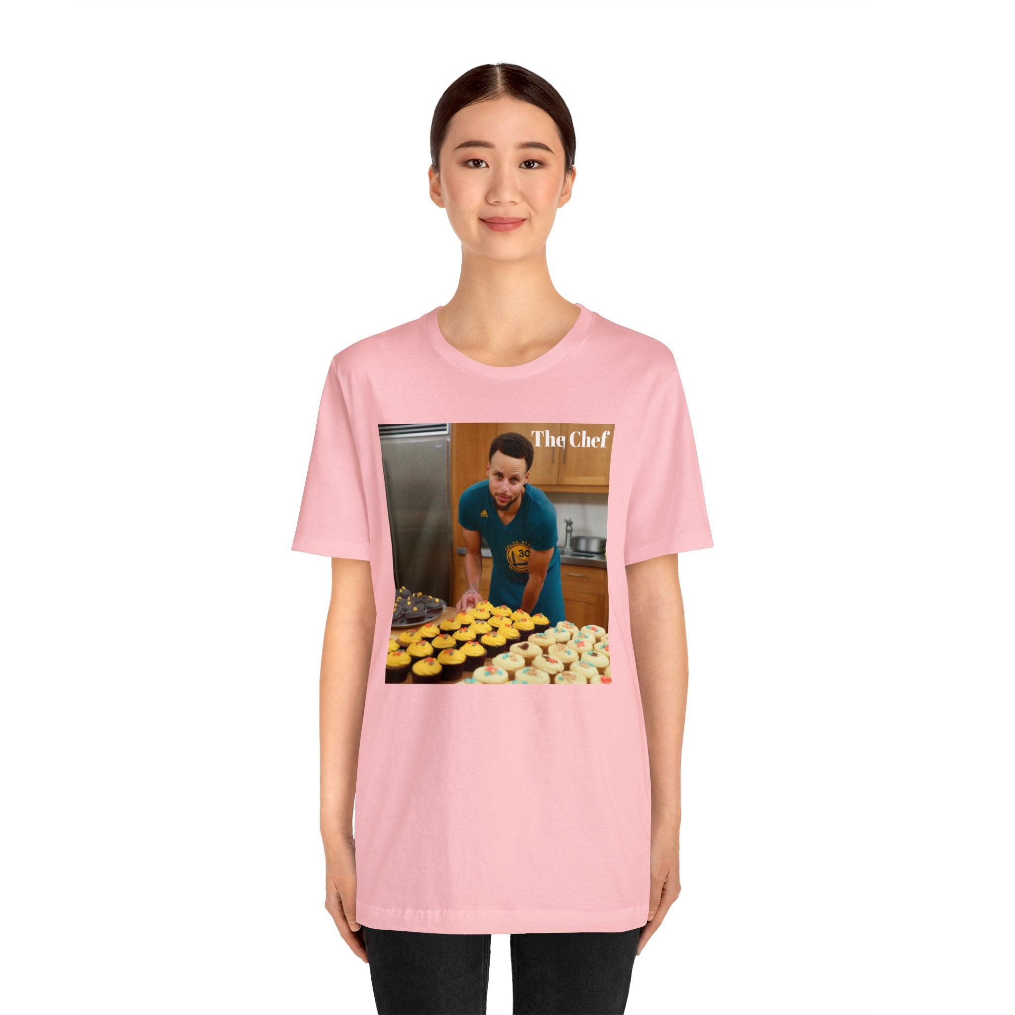 Chef Curry Witty Parody Tee: Professional Basketball Player Turned Baker Cupcakes Design - Unisex Jersey Short Sleeve Tee for Sports and Baking Enthusiasts