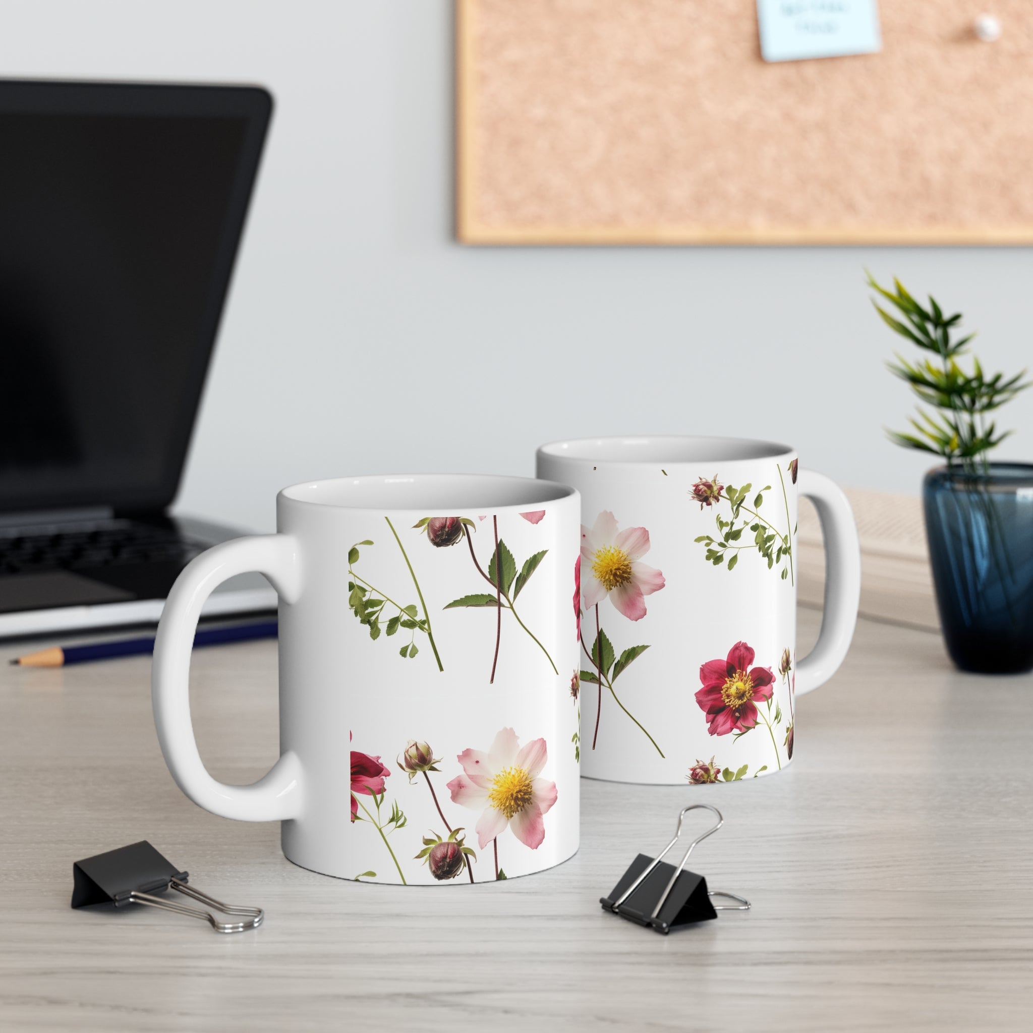 Ceramic Mug 11oz Floral Days Flower Design Coffee Cup Gift Floral Print Coffee Mug Home Decor Flower Design Coffee Cup Collectible