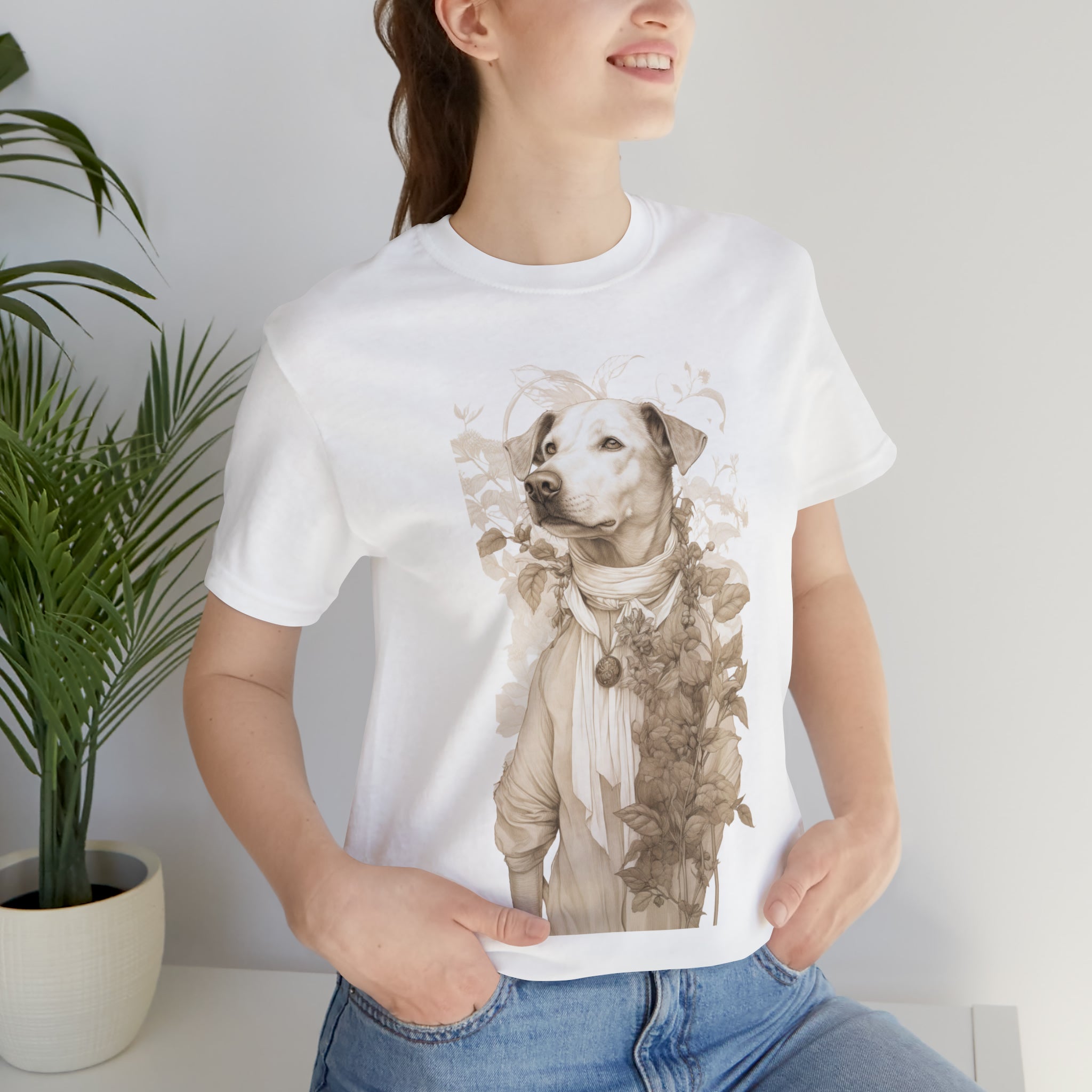 Unisex Jersey Short Sleeve Tee- Dapper Dog Profile Unisex Tee - Unique Gift for Canine & Fashion Lovers