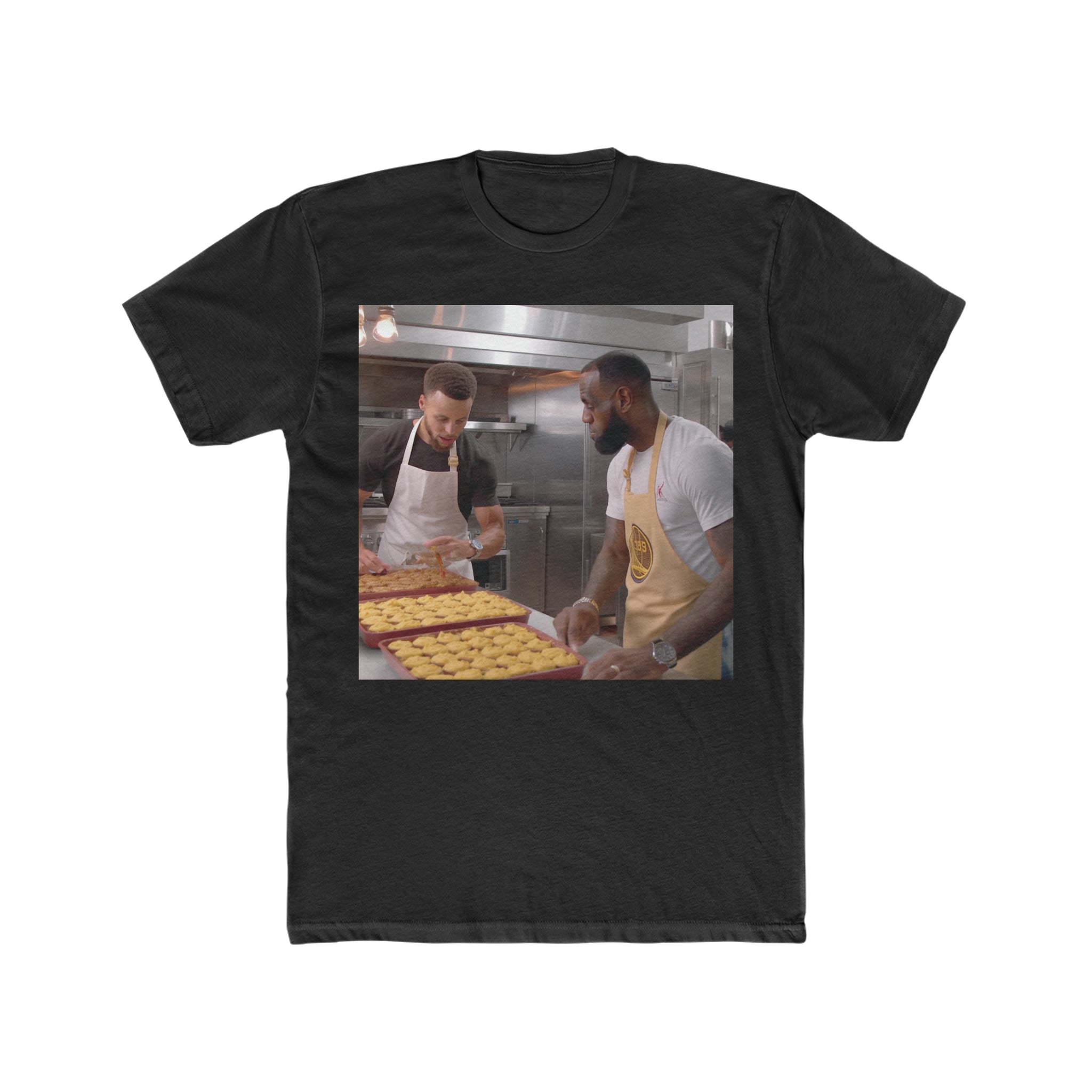 Guaranteed to Get Laughs and Compliments for Originality! Elevate Your Swag with 'Basketball Court Icons Whipping Up Cakes' Funny Men's Cotton Crew Tee - A Slam Dunk of Humor and Comfort