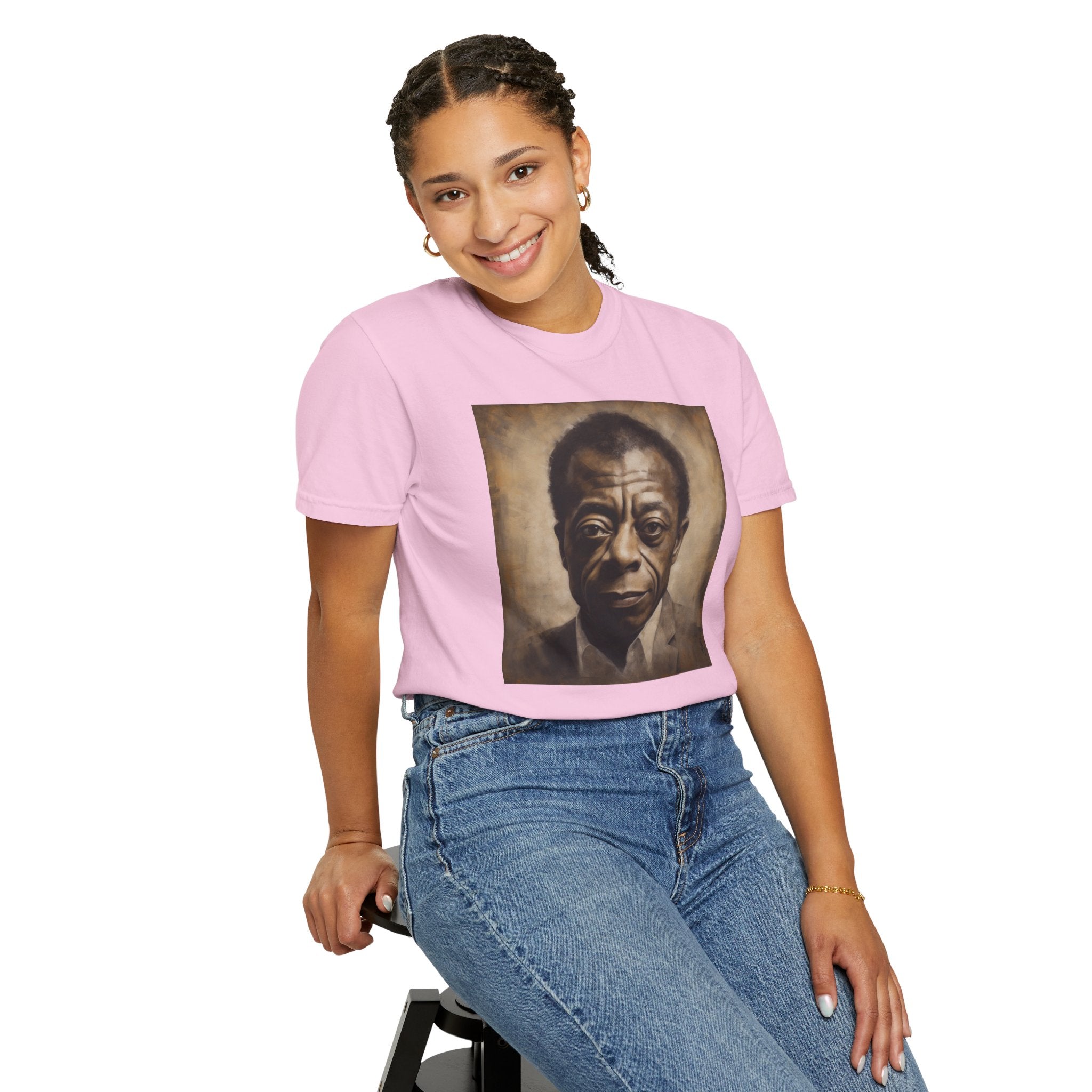 Show Civil Rights Support and Awareness in Comfort With Portrait of Iconic African American Pioneer Portrait Unisex Garment-Dyed T-shirt - Tribute to a Renowned Writer and Civil Rights Activist Ideal For History Scholars