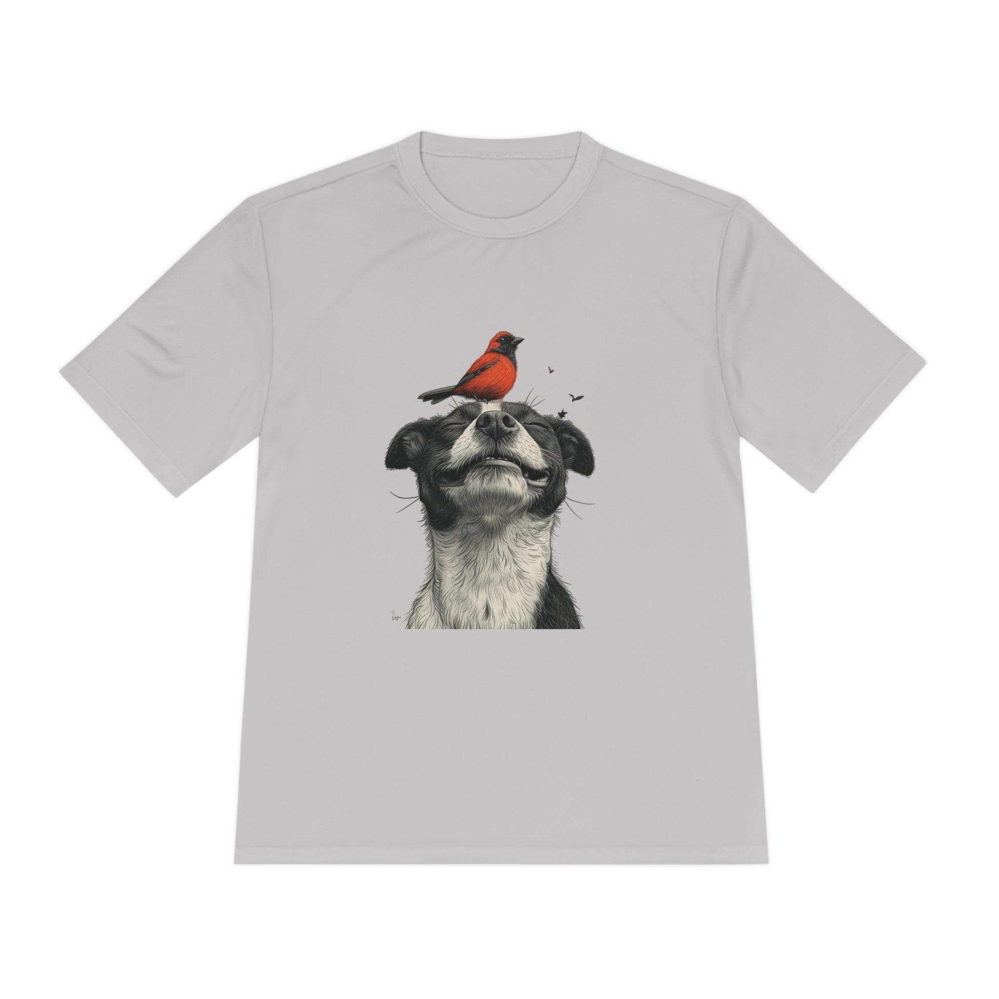 Perfect for Casual Fridays! Dog and Bird Pals Unisex MoistuDog and Bird Pals Unisex Moisture Wicking Tee - Comfortable and Stylish Apparel for Animal Loversre Wicking Tee - Comfortable and Stylish Apparel for Animal Lovers