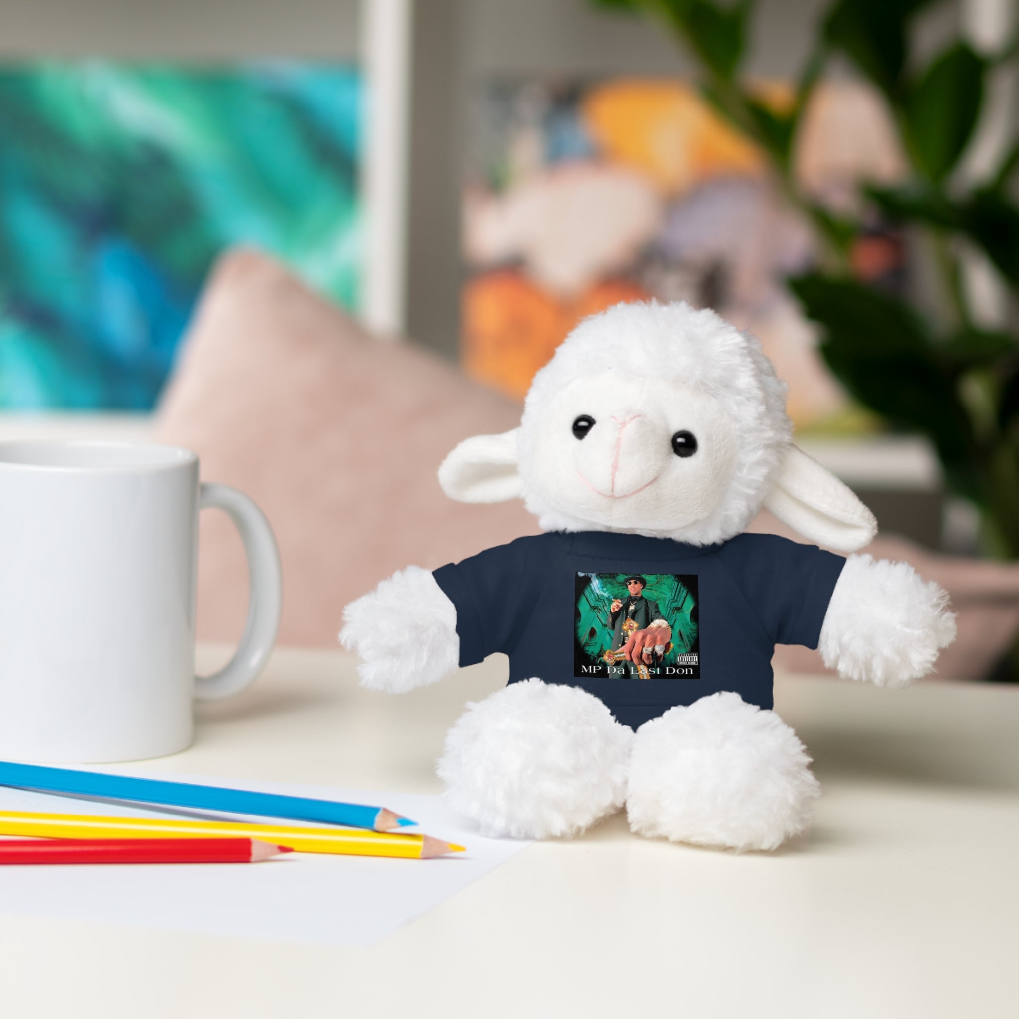 Nostalgic Vibes: Stuffed Animals with 90's Louisiana Rap Icon Tee - Retro Plush Toy for Hip Hop Fans