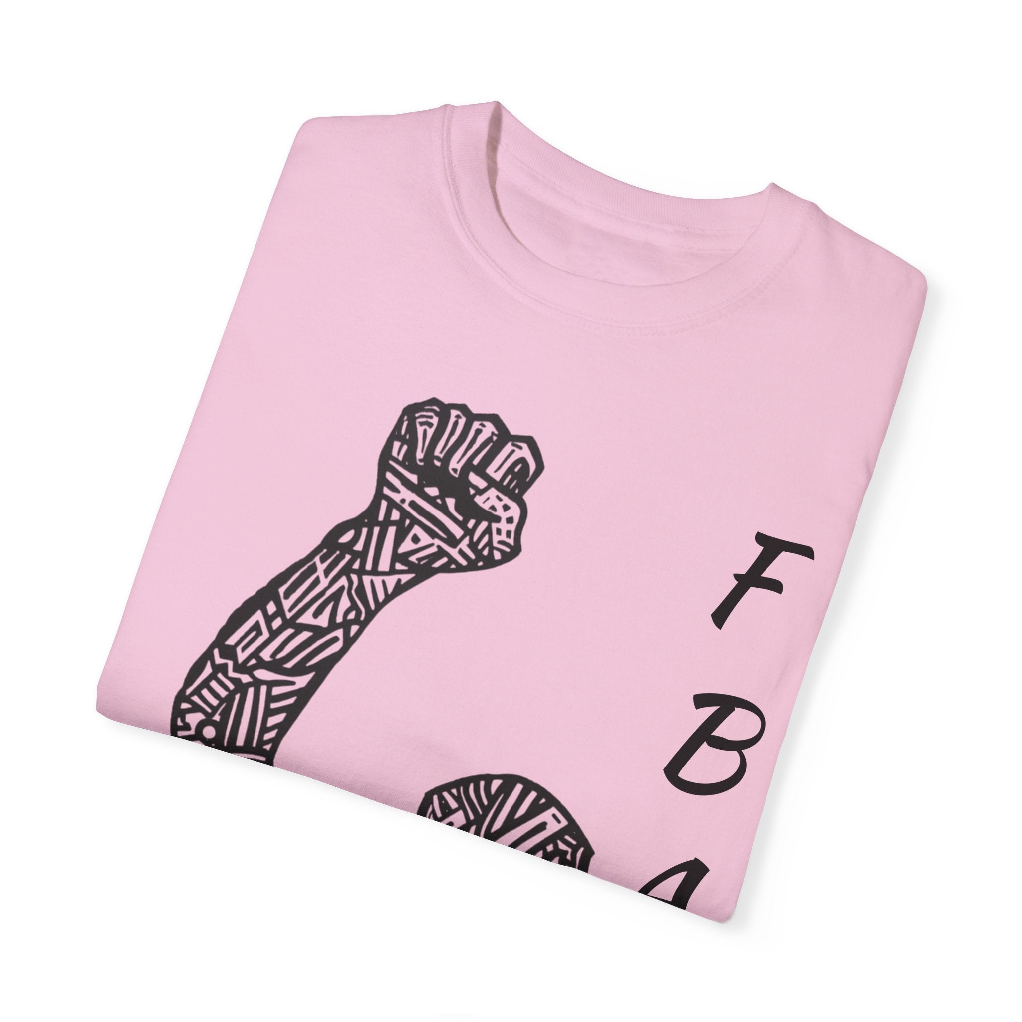 Rise in Unity: FBA Fist Rise Silhouette Unisex Garment-Dyed T-Shirt - Empowerment Through Heritage