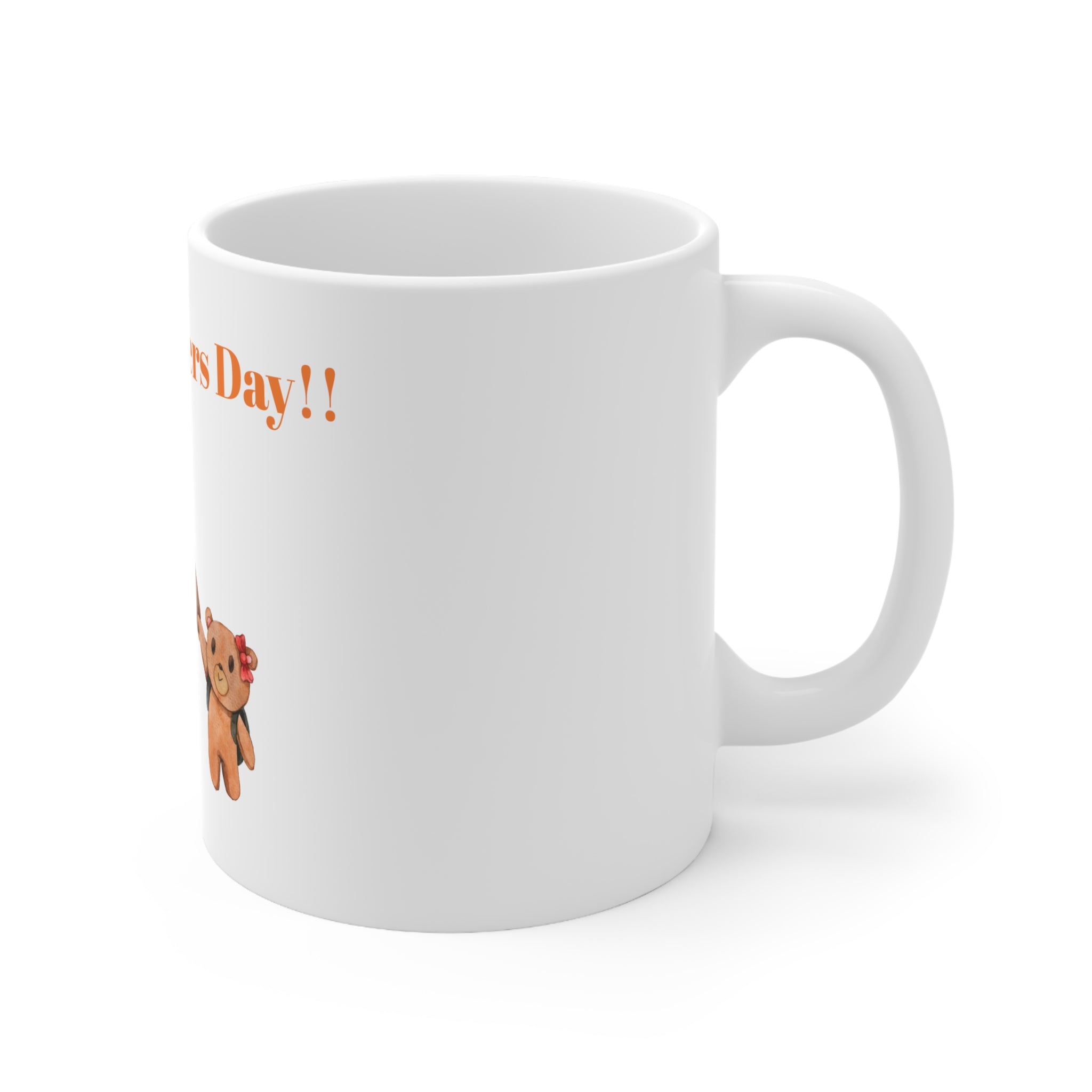 Ceramic Mug 11oz - Happy Fathers Day!! - Featuring Heartwarming Bear and Cub Design - Perfect Gift for Celebrating Fatherhood"