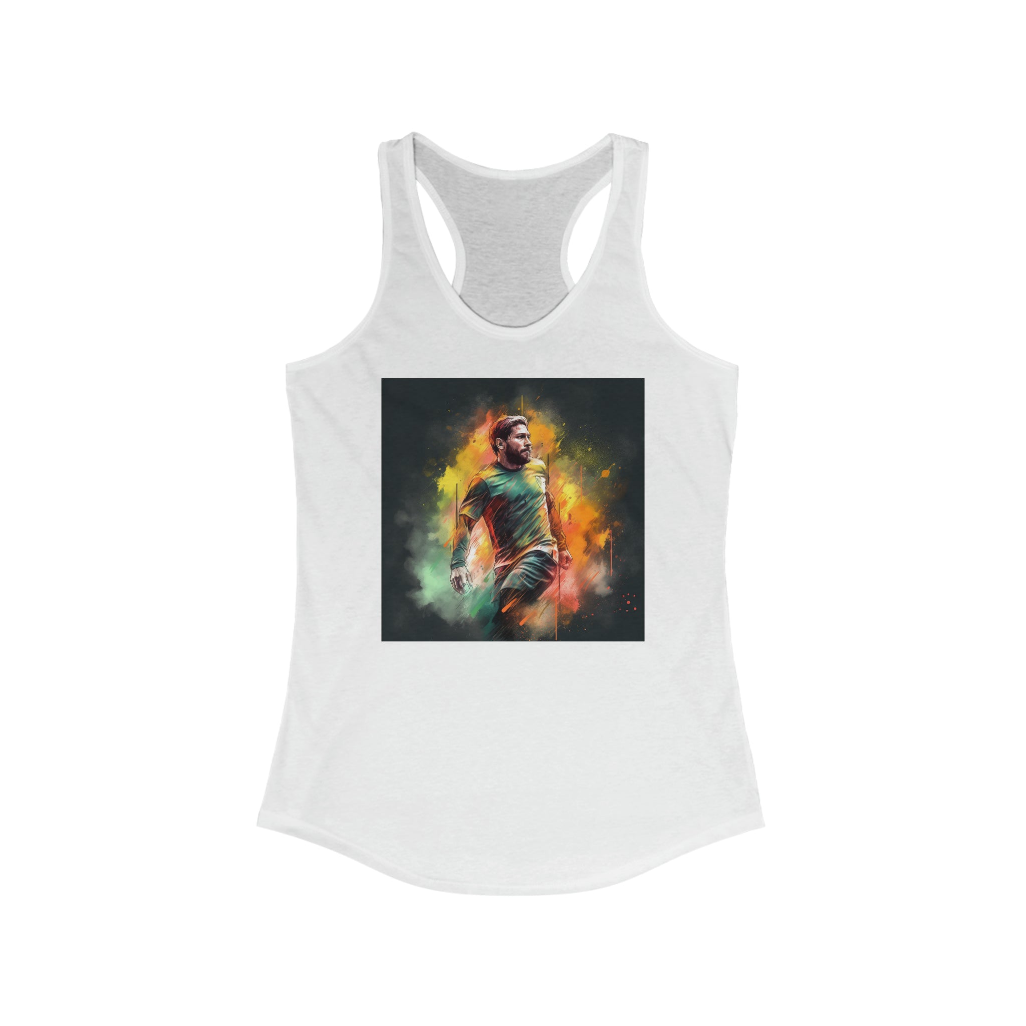 Women's Soccer Shirt Gift for Footballer Women's Racerback Tank-Top - Michelangelo Watercolor Women's Shirt - Artistic Soccer Player Tank - Stylish Sports Fan Apparel