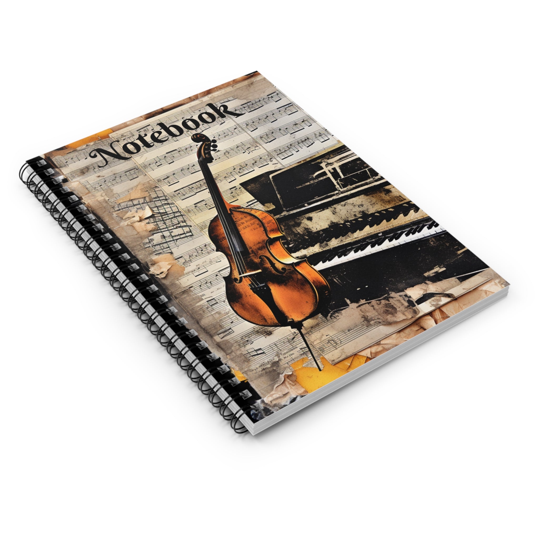 Spiral Notebook - Ruled Line "Guitar Collage"