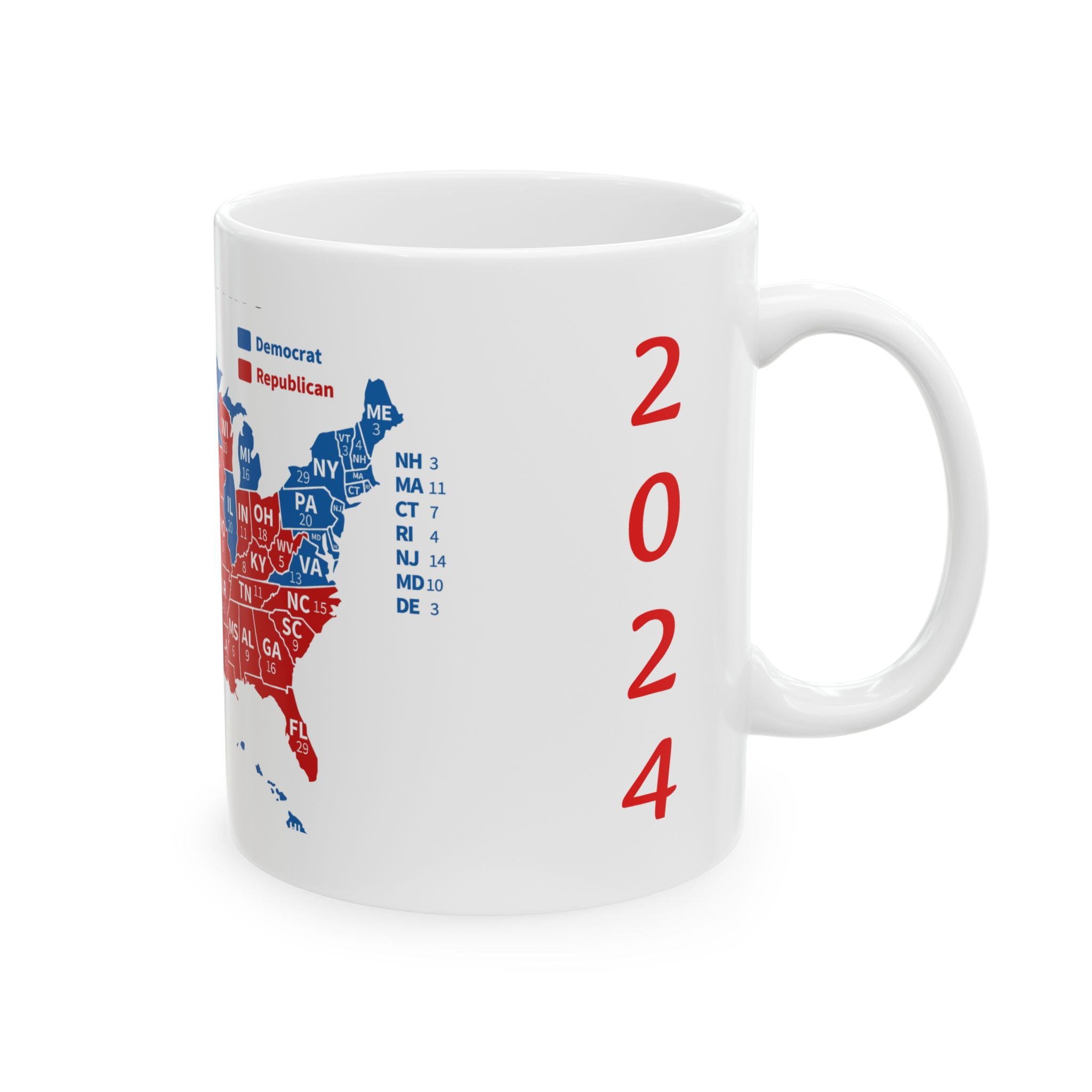 2024 Red Wave Presidential Election Map Ceramic Mug (11oz, 15oz) - Bold, Patriotic, and Perfect for Your Morning Brew