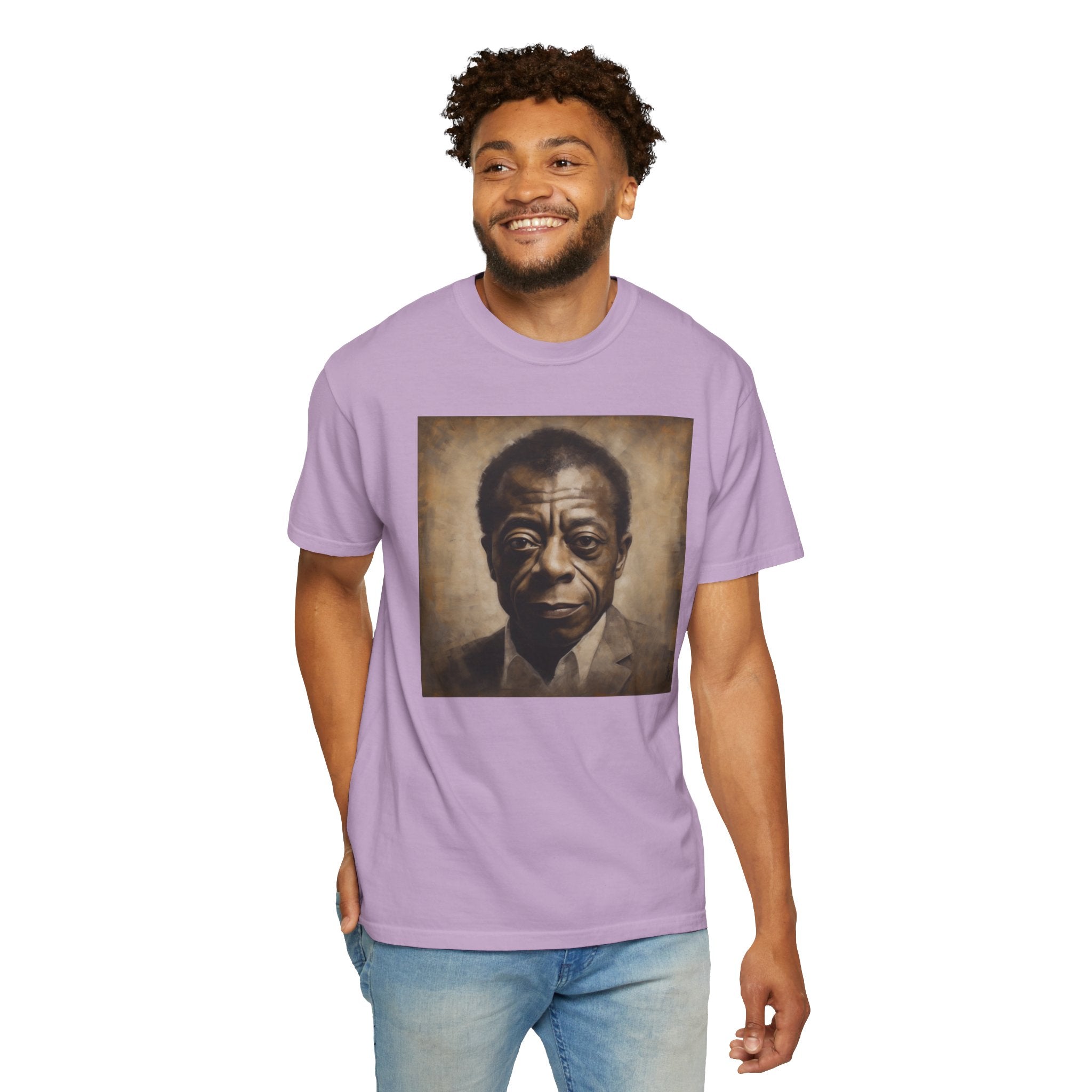 Show Civil Rights Support and Awareness in Comfort With Portrait of Iconic African American Pioneer Portrait Unisex Garment-Dyed T-shirt - Tribute to a Renowned Writer and Civil Rights Activist Ideal For History Scholars