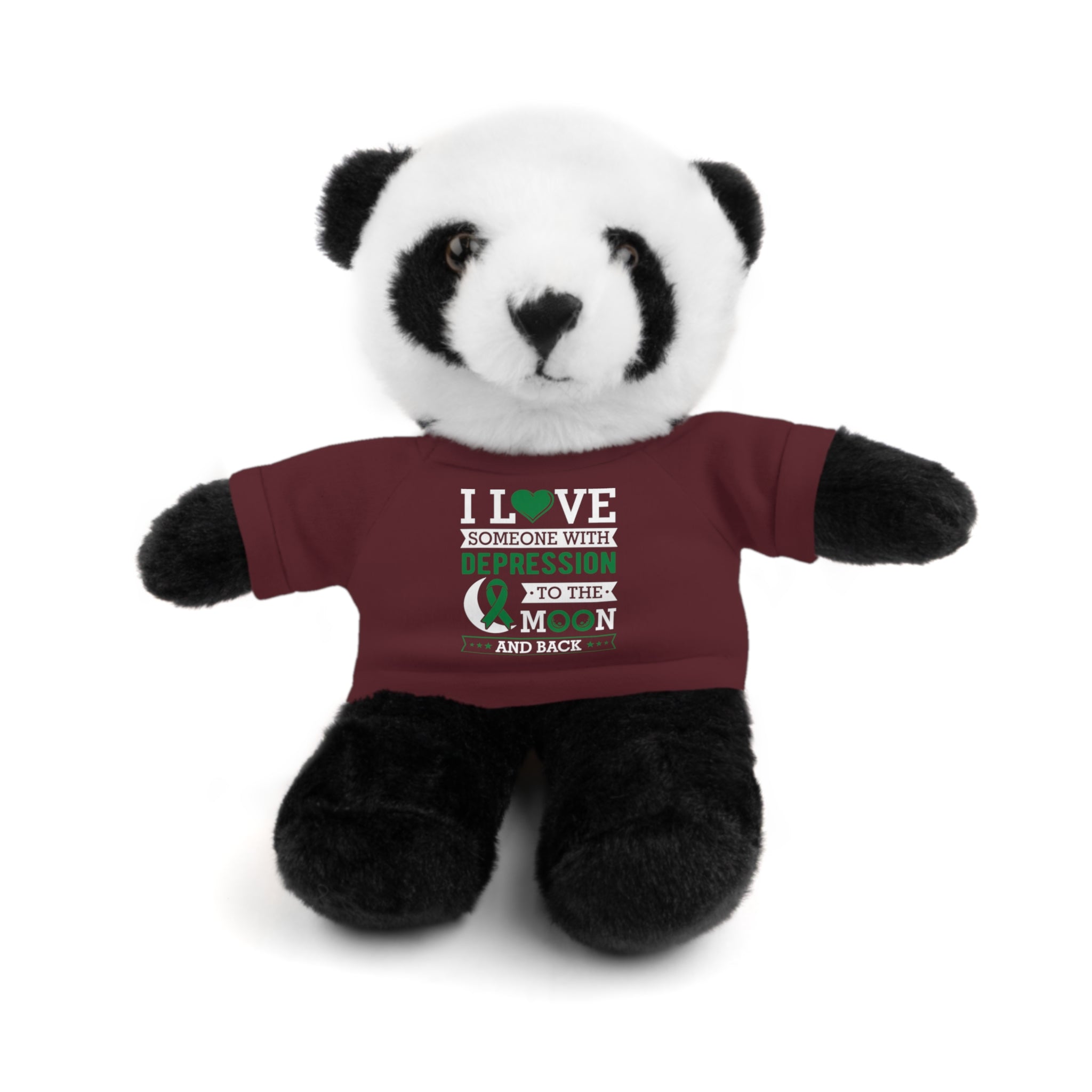 Show Your Love and Support with 'I Love Someone with Depression' Stuffed Animals - Furry Friend Wears Heartfelt Message Tee