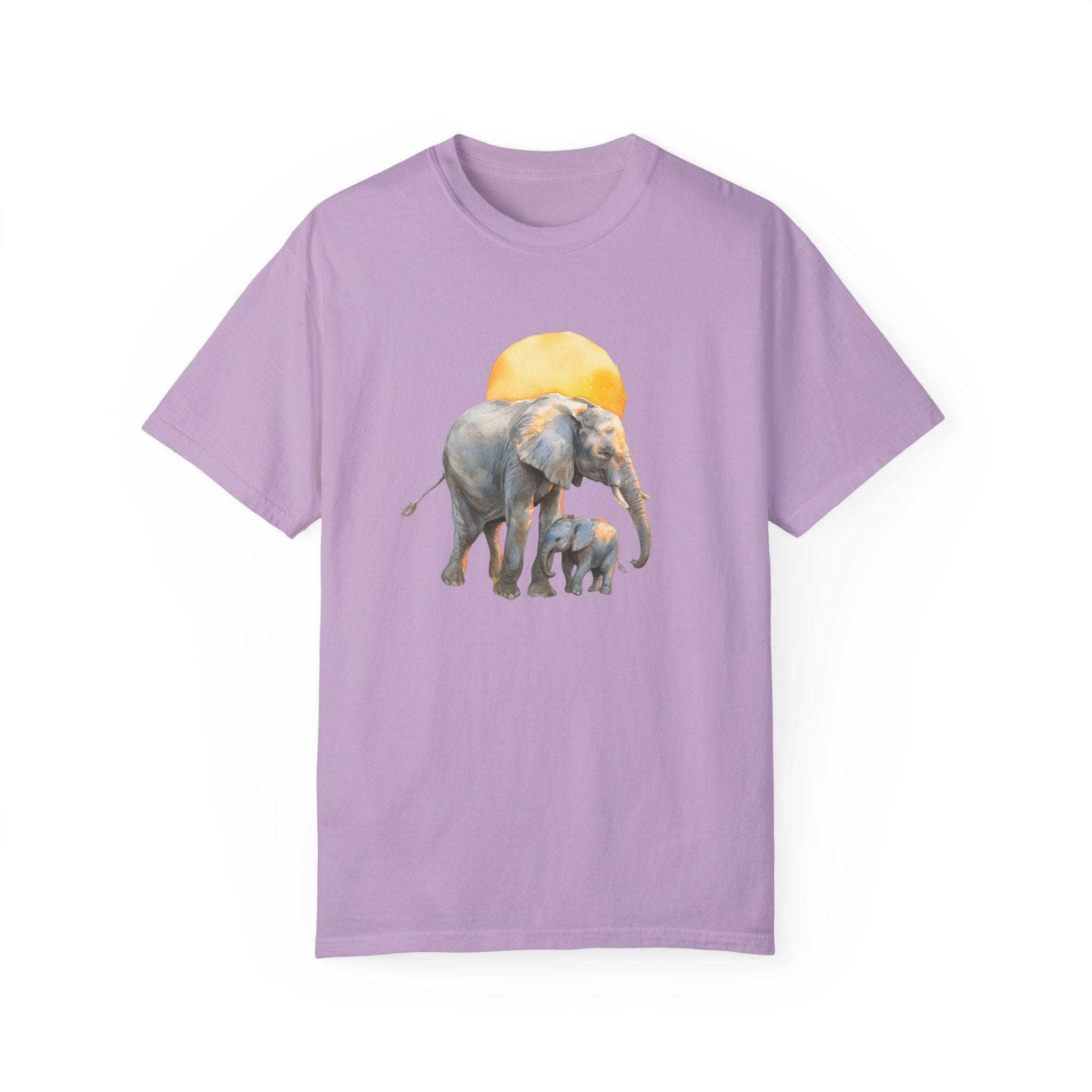 Elevate Your Style with the Elephant Parent and Child Unisex Garment-Dyed T-shirt 🐘👕Gift for Animal Lovers and Relaxing Walks in the Park