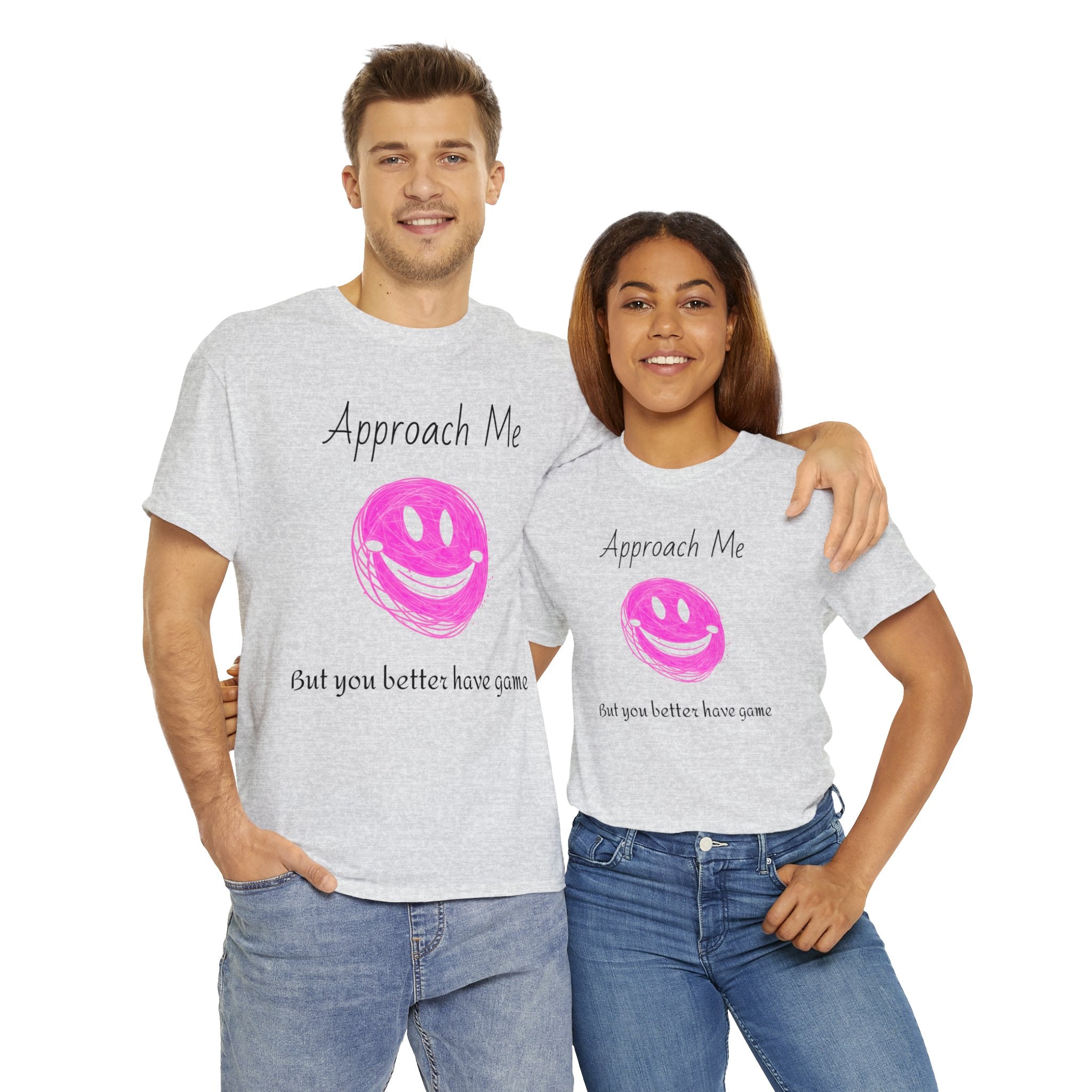 Dare to Date: The Ultimate 'Approach Me If You Dare' Challenge - A Women's Unisex Heavy Cotton Tee Perfect for Social Events, Recreational Activities, and Making Bold Statements