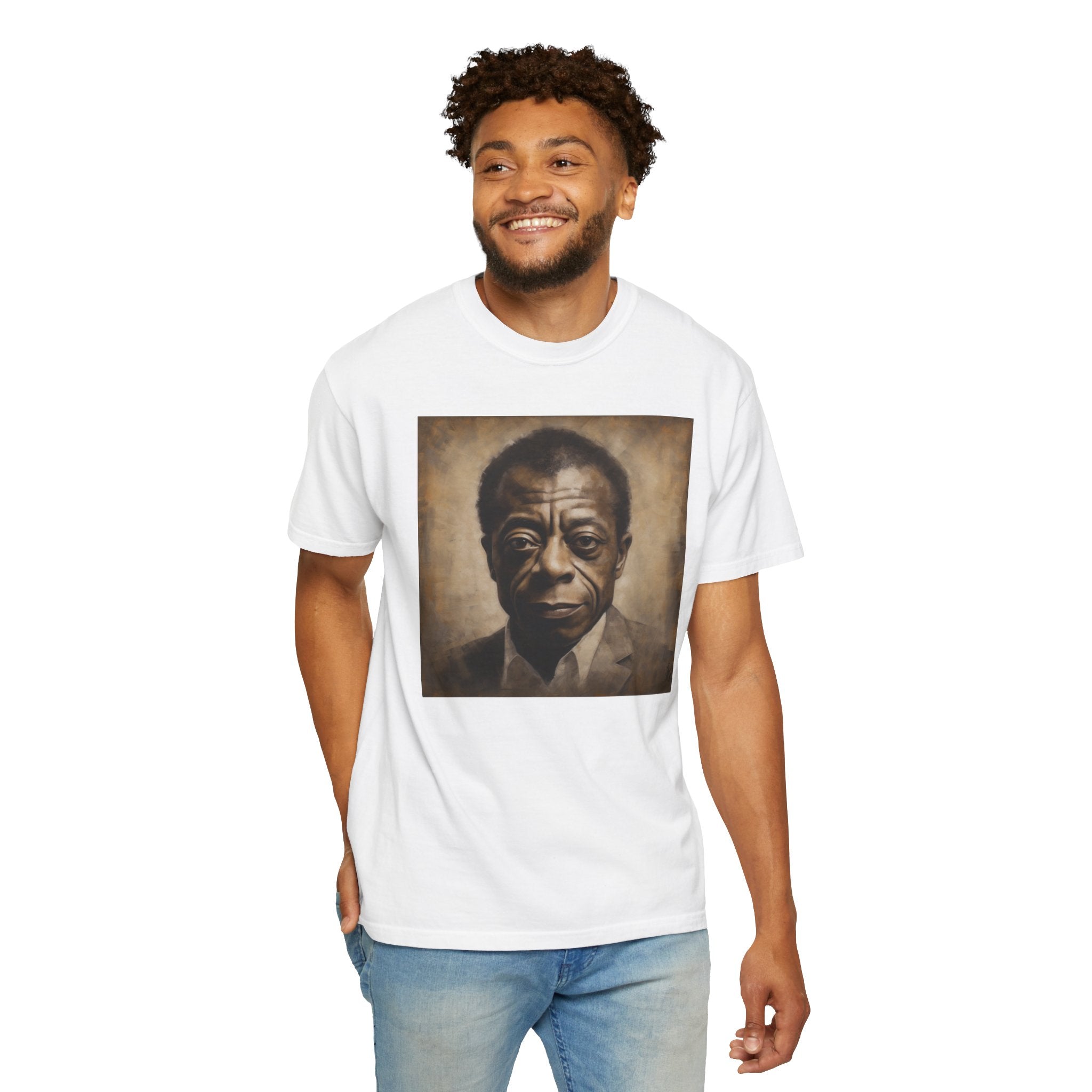 Show Civil Rights Support and Awareness in Comfort With Portrait of Iconic African American Pioneer Portrait Unisex Garment-Dyed T-shirt - Tribute to a Renowned Writer and Civil Rights Activist Ideal For History Scholars