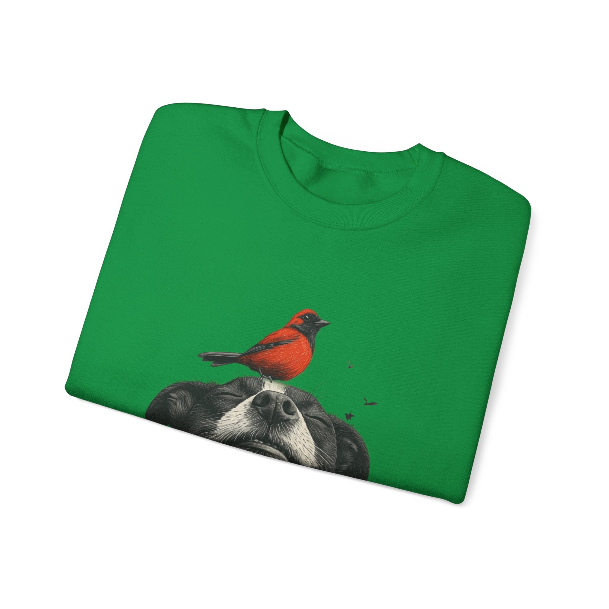 Trusting Bird and Dog Friend Unisex Heavy Blend™ Crewneck Sweatshirt - Cozy Comfort and Unique Style for Animal Lovers