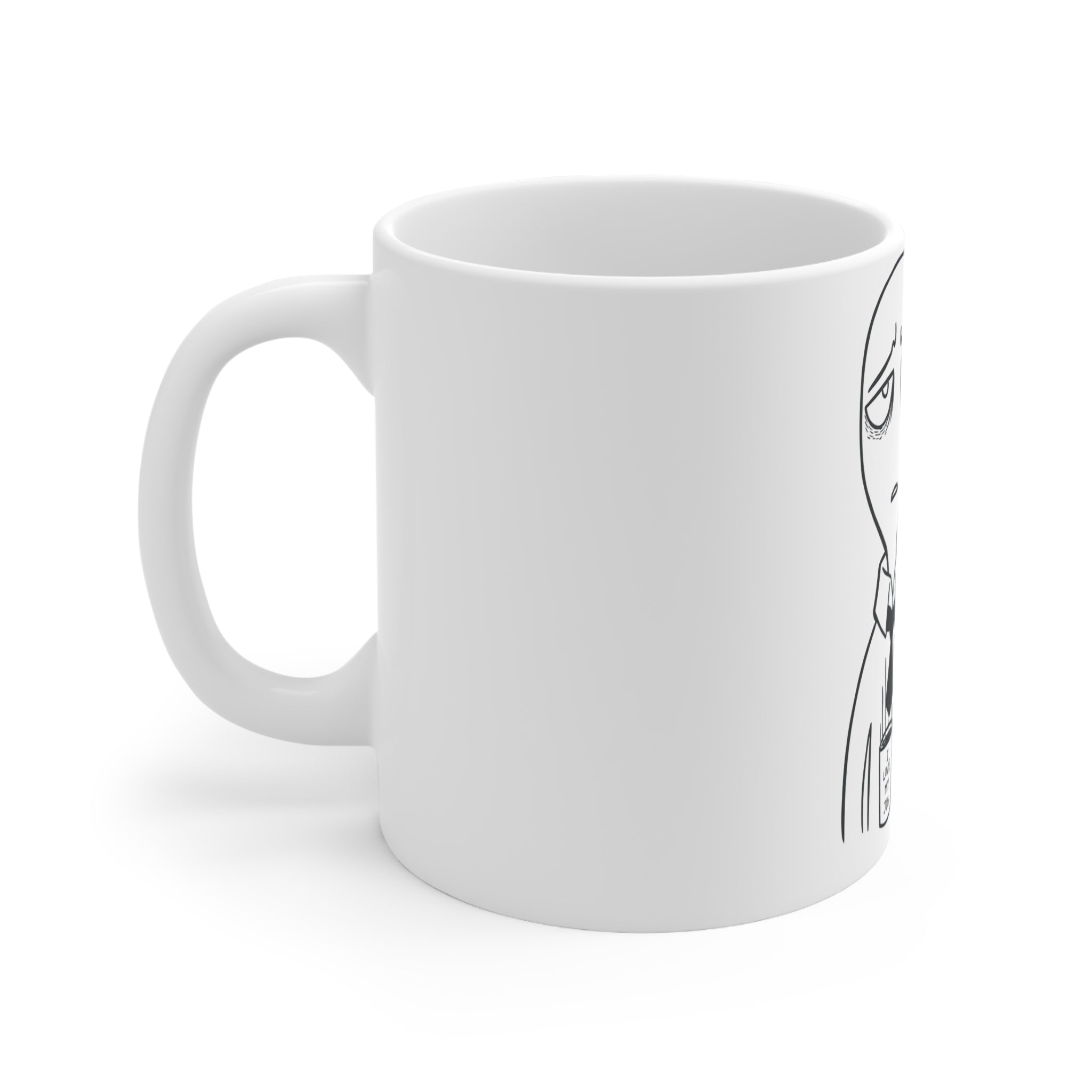 Start Your Day with a Chuckle: 'Good Morning...Love My Job...' Sarcastic Pencil Drawn Ceramic Mug 11oz - A Humorous Twist to Your Morning Routine