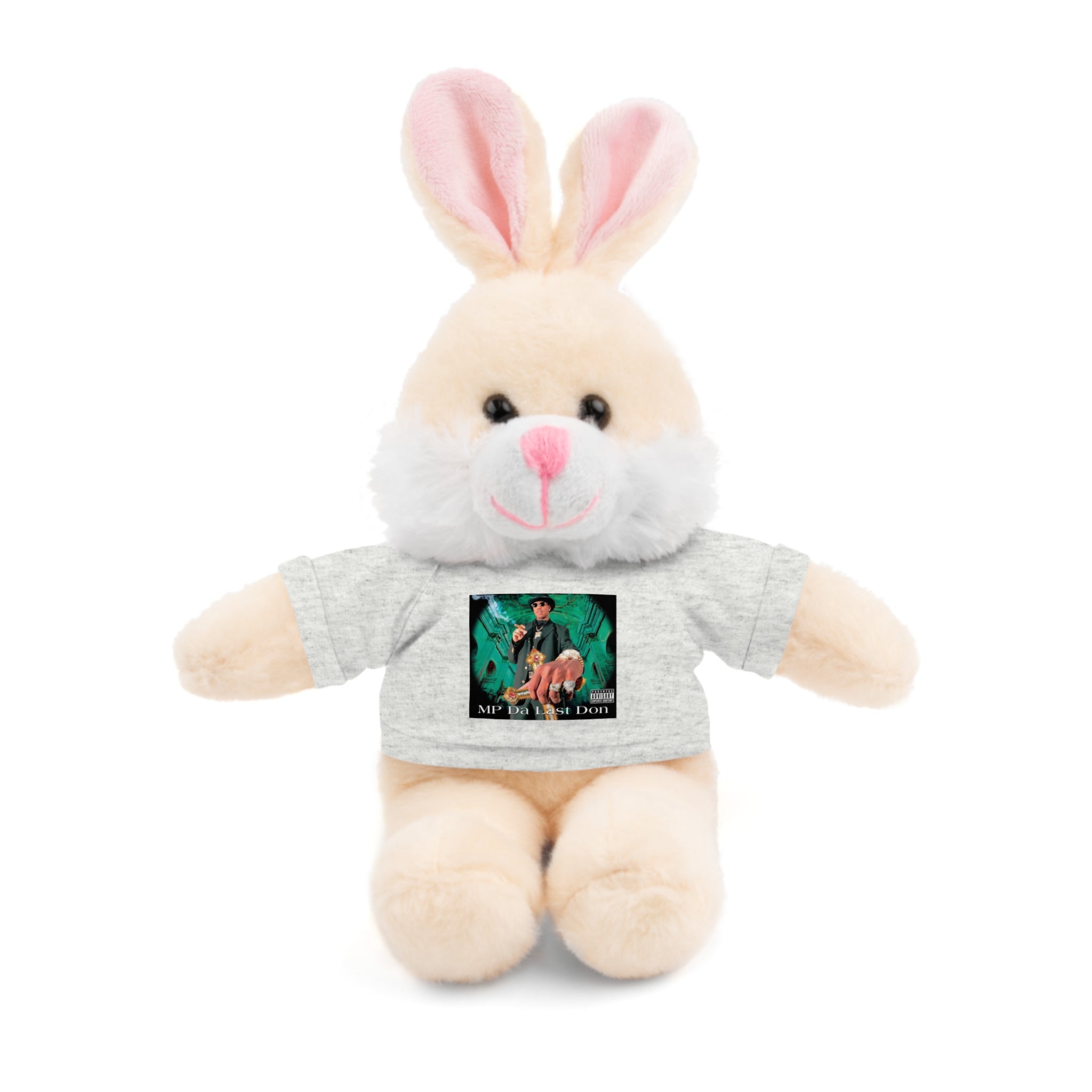 Nostalgic Vibes: Stuffed Animals with 90's Louisiana Rap Icon Tee - Retro Plush Toy for Hip Hop Fans