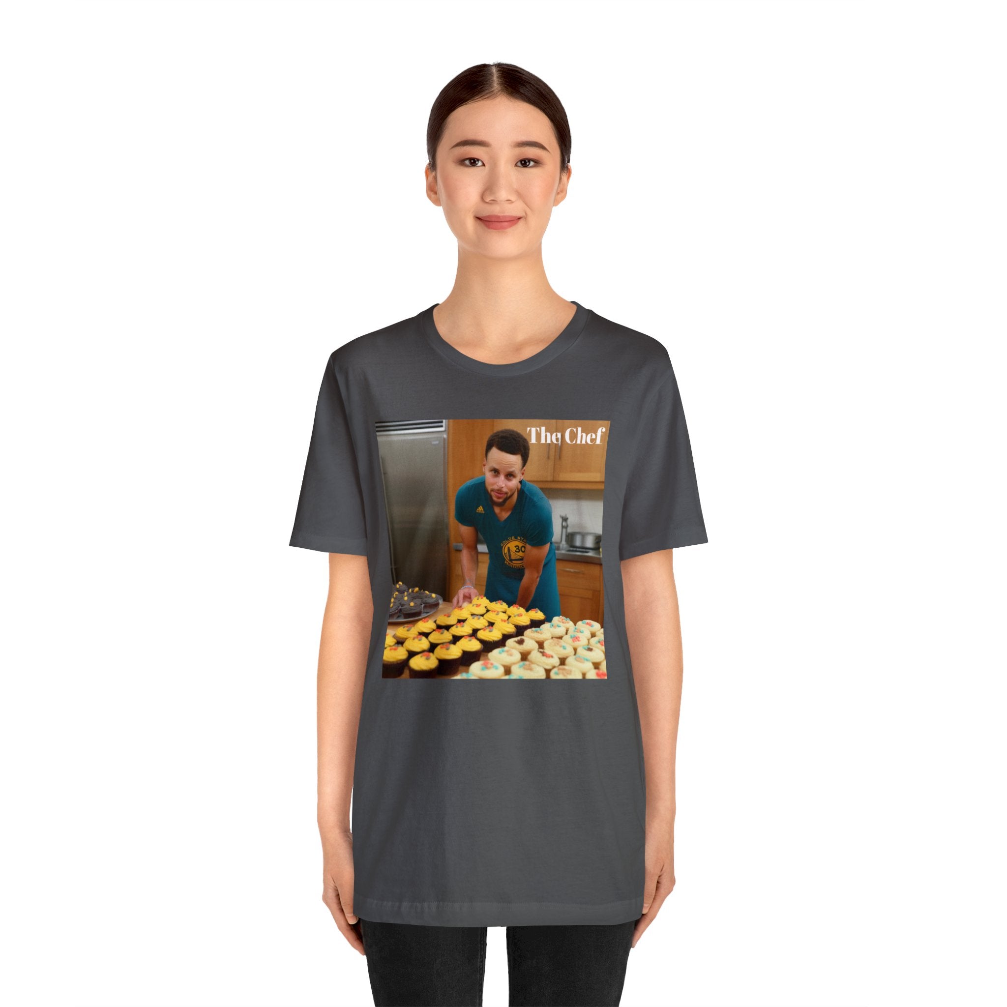 Chef Curry Witty Parody Tee: Professional Basketball Player Turned Baker Cupcakes Design - Unisex Jersey Short Sleeve Tee for Sports and Baking Enthusiasts