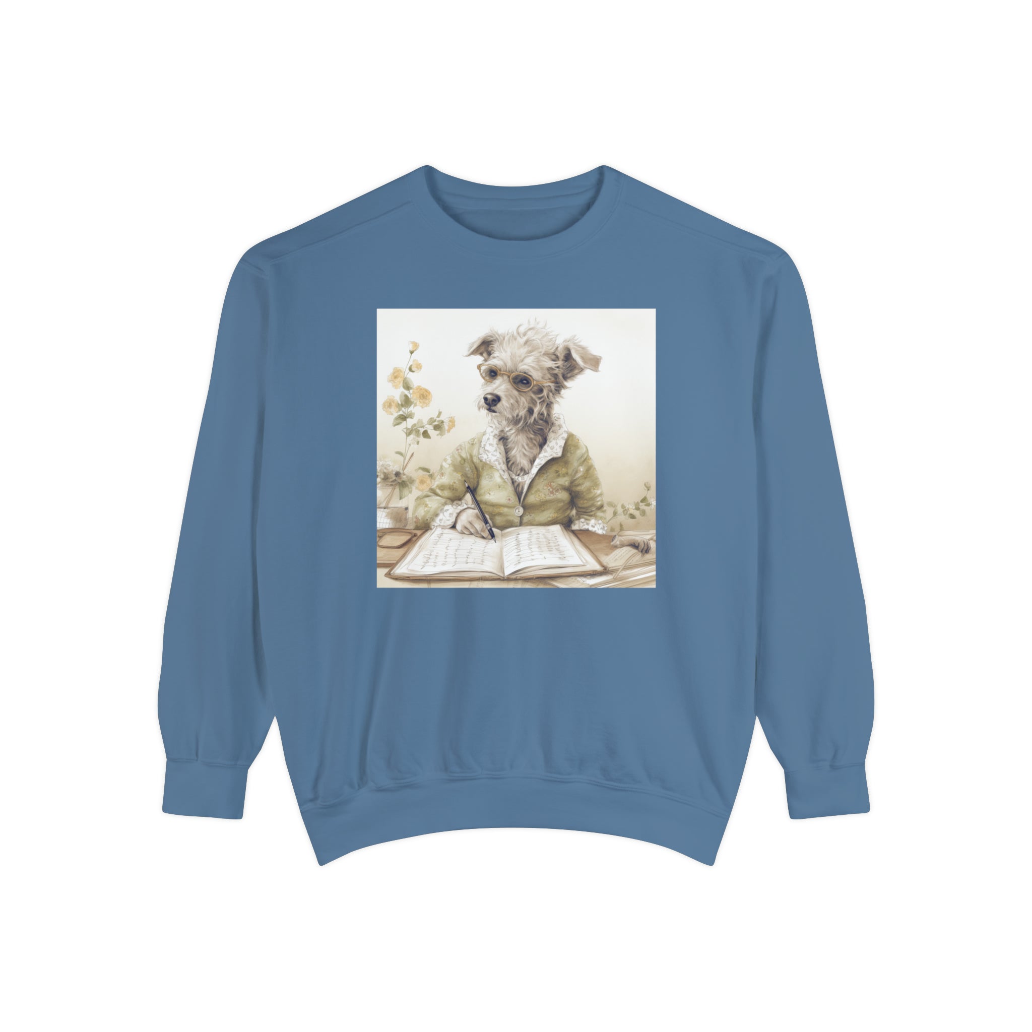 Stay Warm and Covered with this Cute Classic Art for Dog Lovers! Elevate Your Style with the Academic Garden Canine Professor Unisex Garment-Dyed Sweatshirt