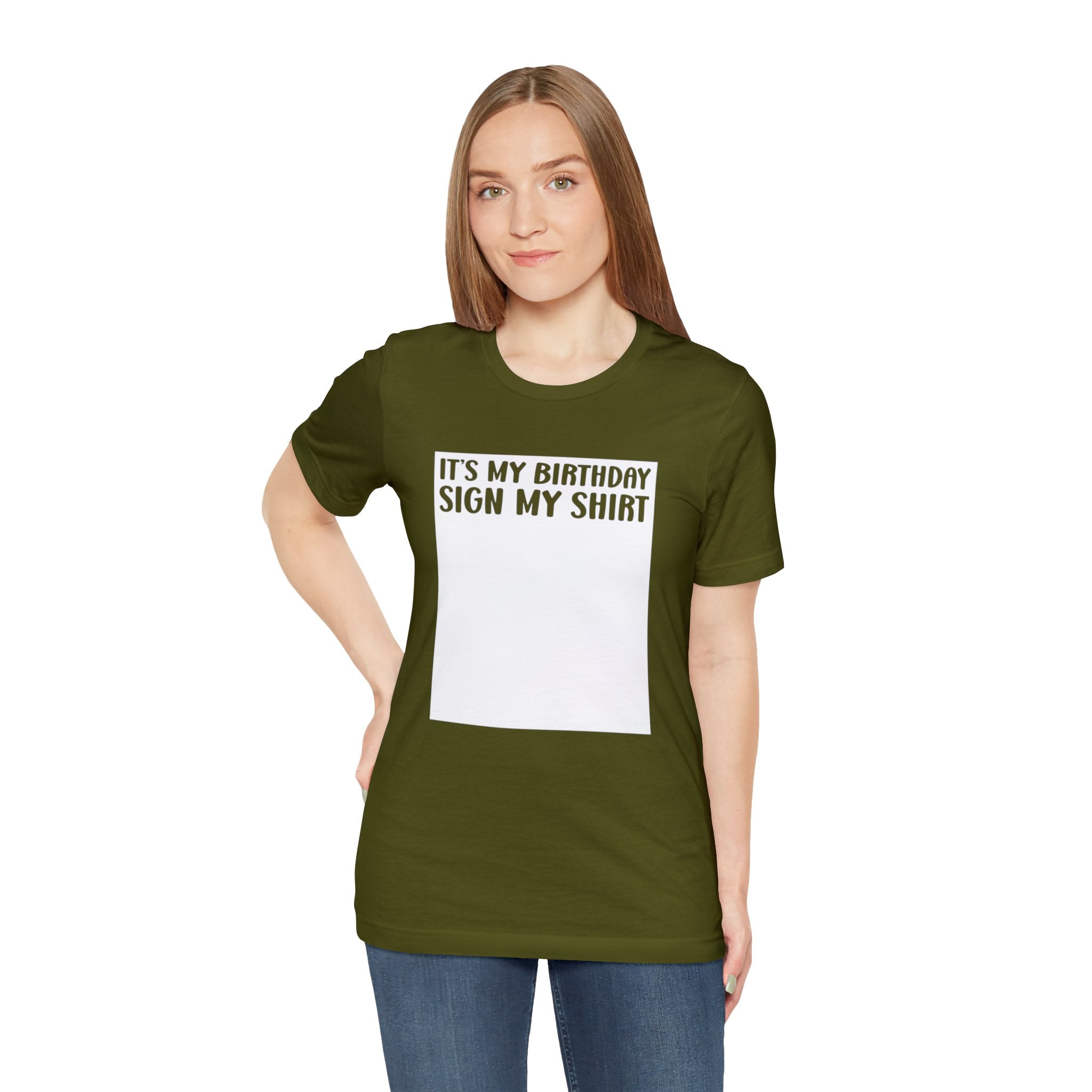 It's My Birthday Sign My Shirt Unisex Jersey Short Sleeve Tee - The Ultimate Birthday Party Keepsake Tee for Memorable Celebrations