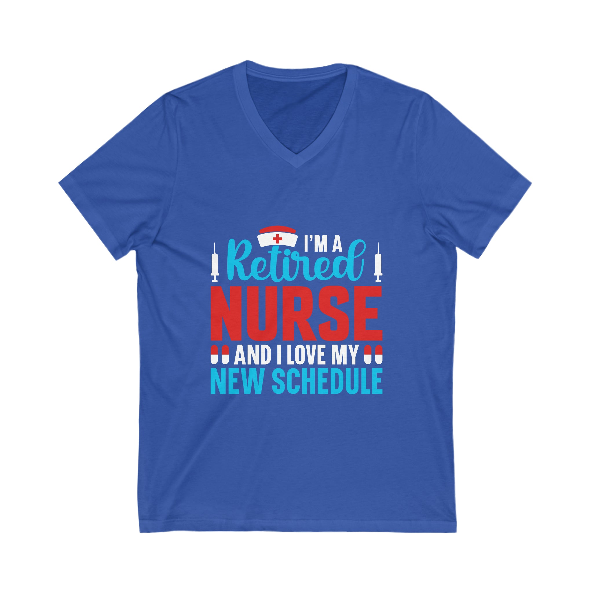 Celebrate Your Nursing Legacy with the 'I’m A Retired Nurse' Unisex Jersey Short Sleeve V-Neck Tee - Perfect Gift for Retired Nurses