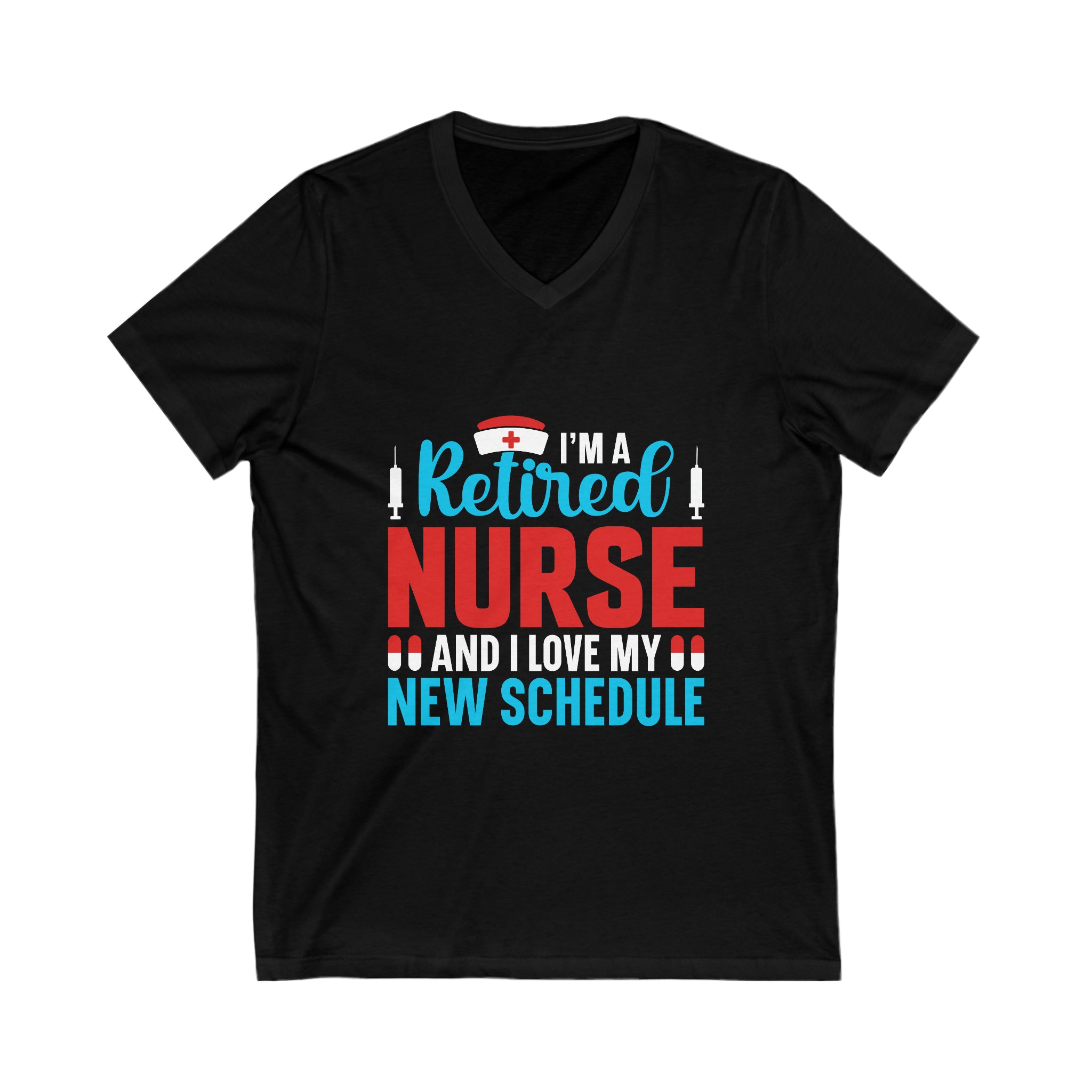 Celebrate Your Nursing Legacy with the 'I’m A Retired Nurse' Unisex Jersey Short Sleeve V-Neck Tee - Perfect Gift for Retired Nurses