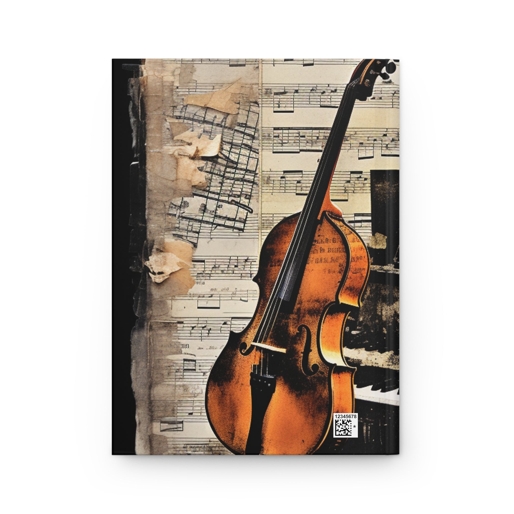 Hardcover Journal Matte--Guitar and Piano Collage For Music Lovers Gift for Music Lovers