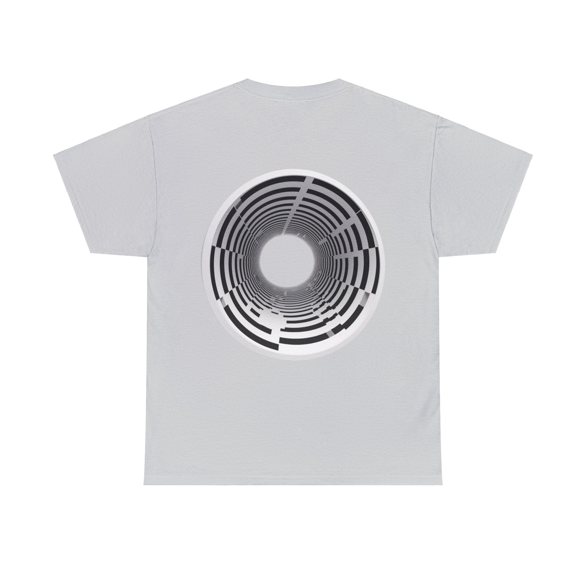 Ideal for Gym & Anti-Social Settings 🚫 'Avert Your Eyes' Unisex Tee: Bold 3D Tunnel Design on T-shirt Work-Out Saving Optical Illusion in Black & White 🌀