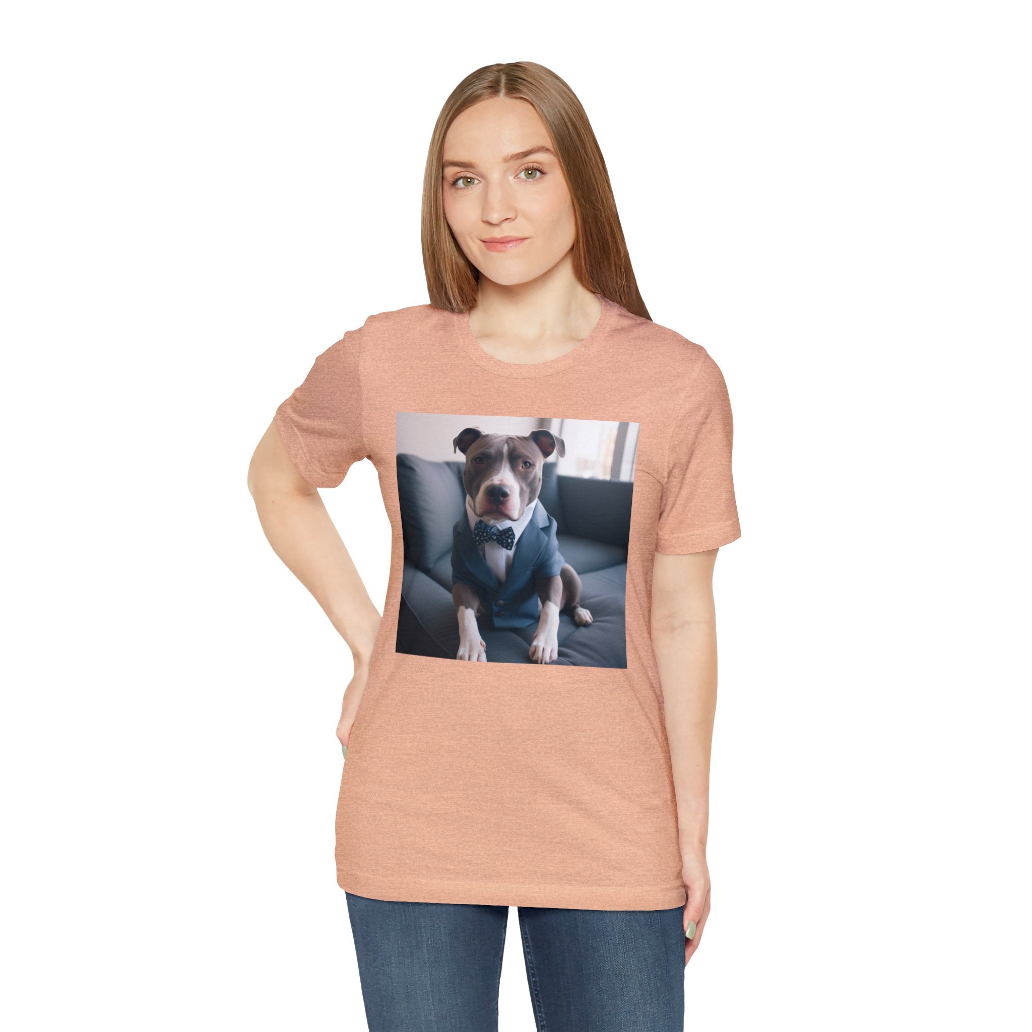 Hire Your Furry Friend with the "Do I have the Job?" Cute Puppy for Dog Owners in Interview Attire Unisex Jersey Short Sleeve Tee - Funny Dog Interview Tee Gift for Dog Lovers and Pet Owners