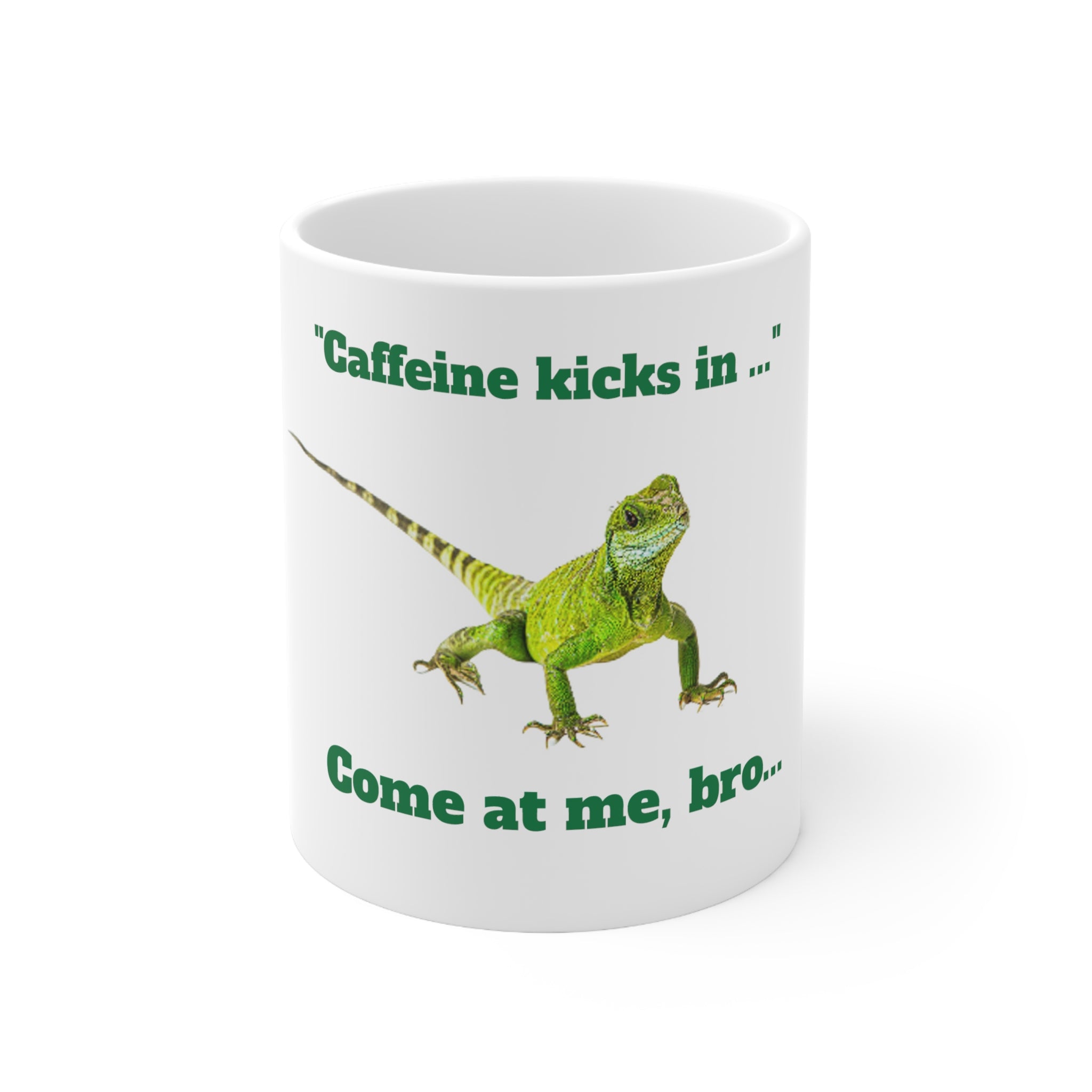 Unique Ceramic Mug 11oz  Captivating Reptilian Charm - "Serious Iguana" Coffee Cup - Quirky Animal Lover Gift Reptile Lover