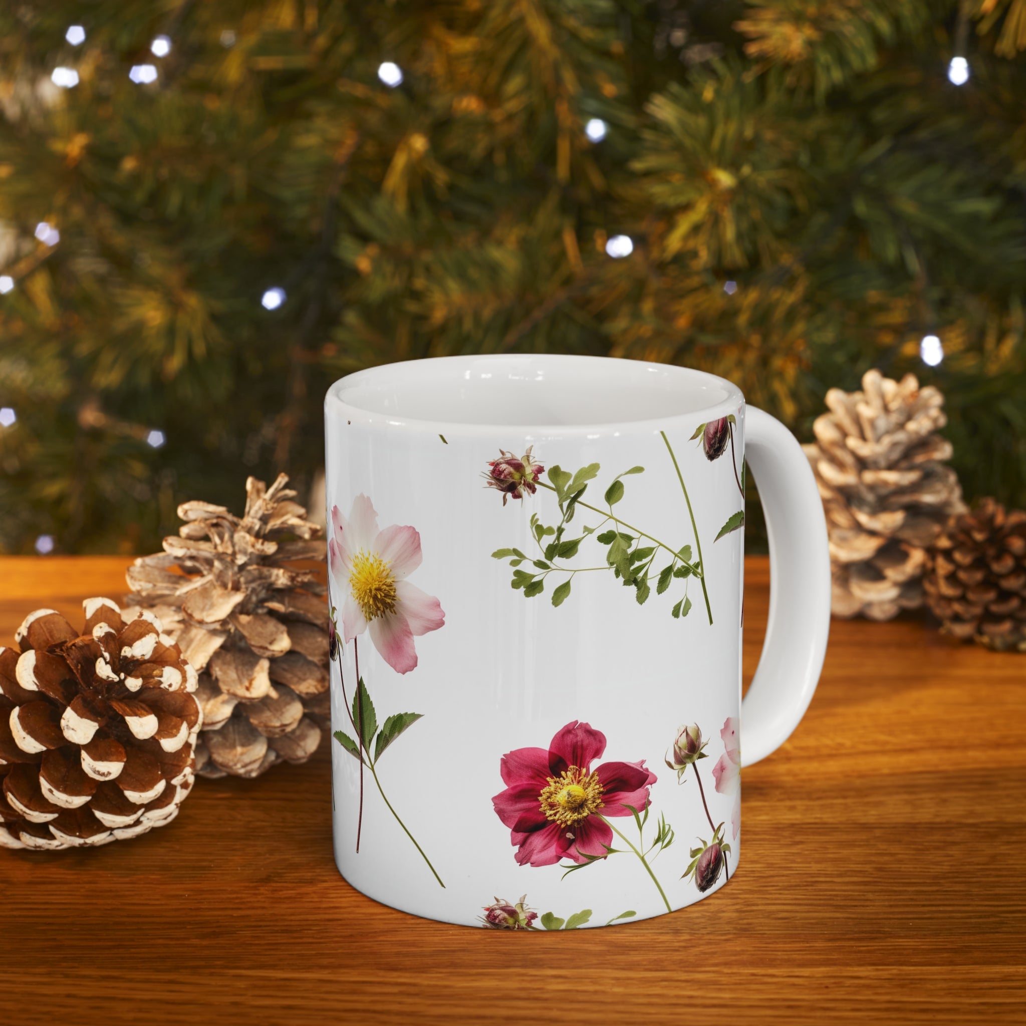 Ceramic Mug 11oz Floral Days Flower Design Coffee Cup Gift Floral Print Coffee Mug Home Decor Flower Design Coffee Cup Collectible