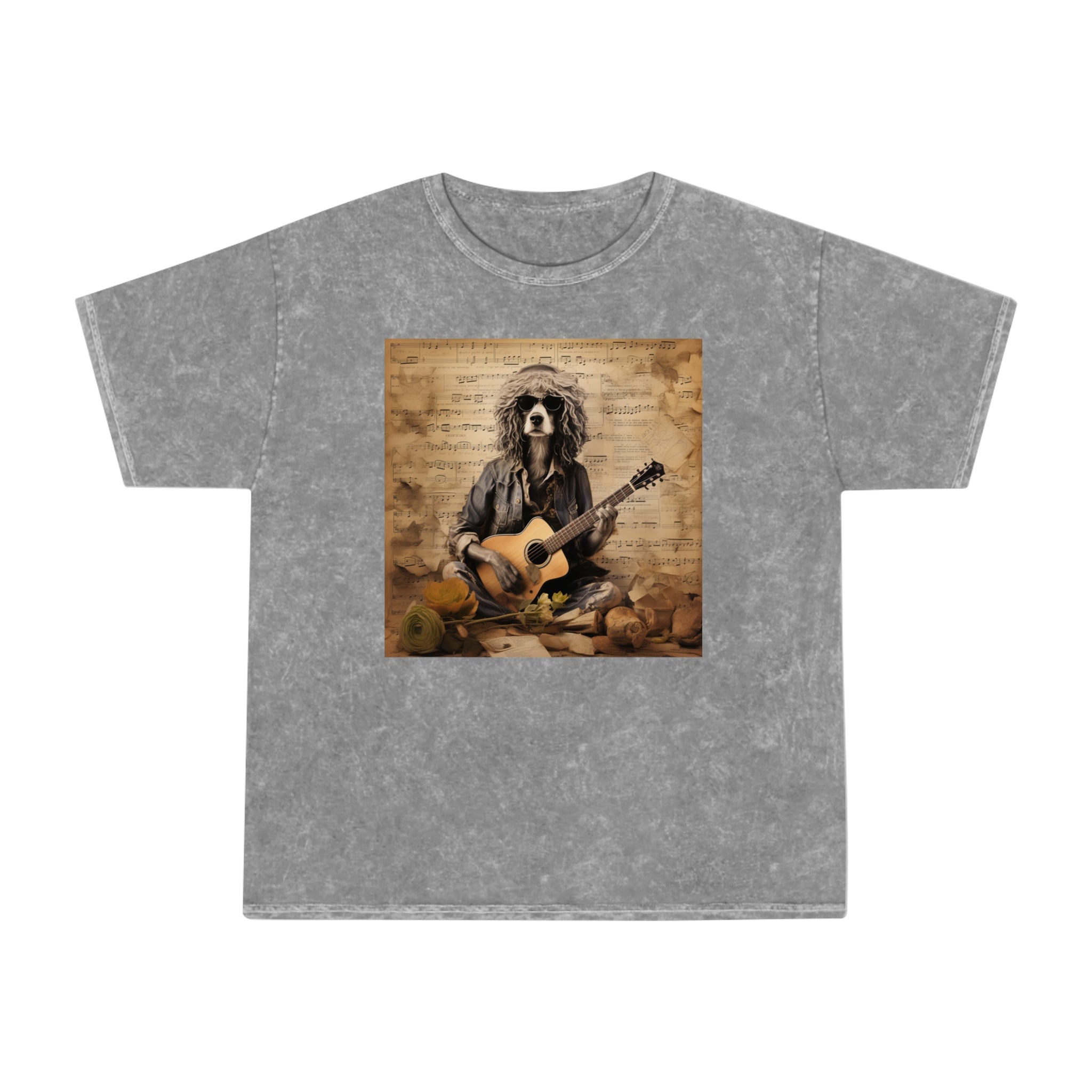 Perfect for Guitarist and Instrument Players! Gift for Music Students and Teachers! Wear to Class and Musical Events with the Frontdog Guitar Leader of Band Unisex Mineral Wash T-Shirt - Perfect for Music Enthusiasts and Fashion-Forward Individuals