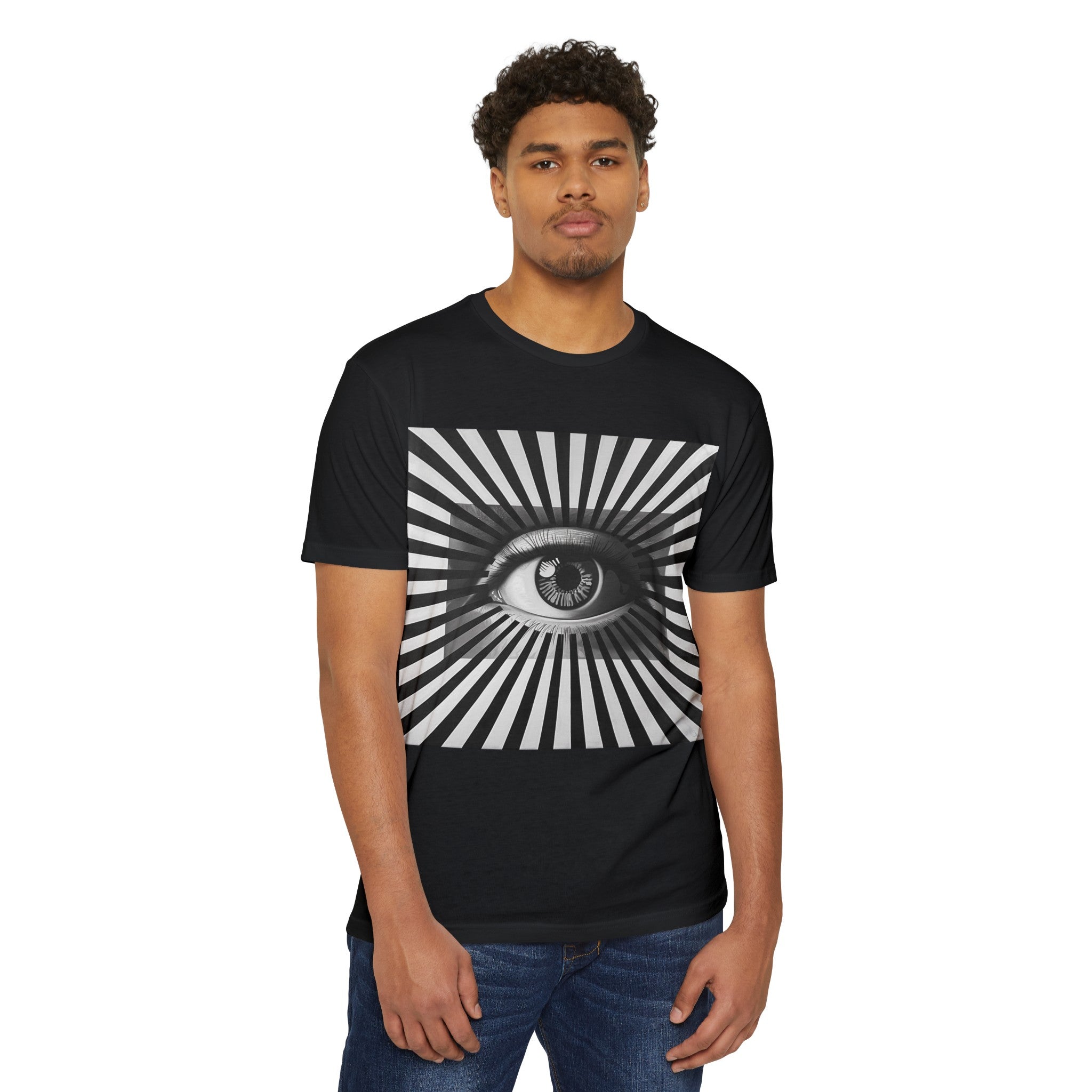 Perception Shift: 'Eye of the Beholder' Optical Illusion Eyeball Unisex CVC Jersey T-Shirt - A Play on Vision and Style