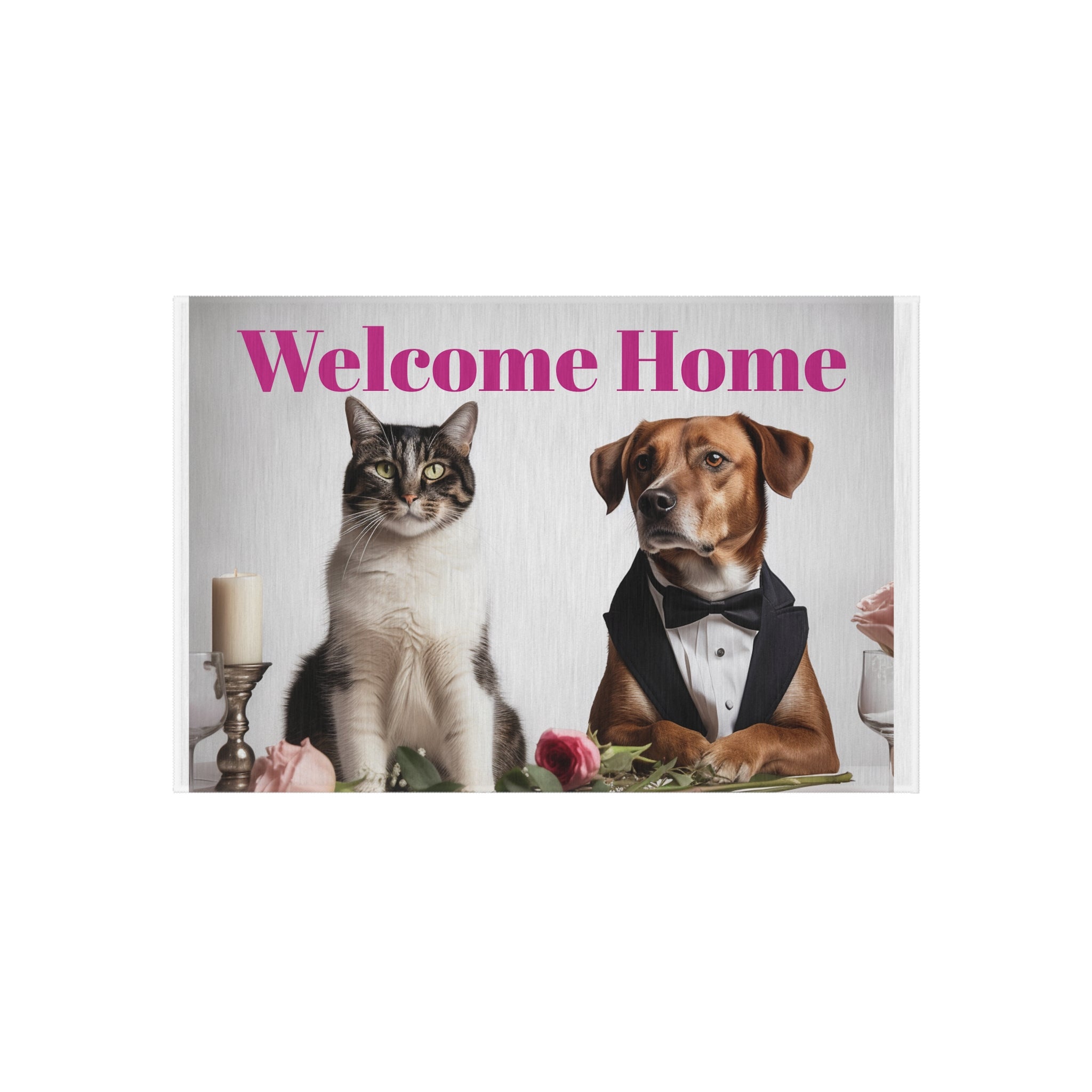 Outdoor Rug--Welcome Home Pet Lover Outdoor Rug Perfect Gift for Dog and Cat Lovers Home Decor Charming Pet Art