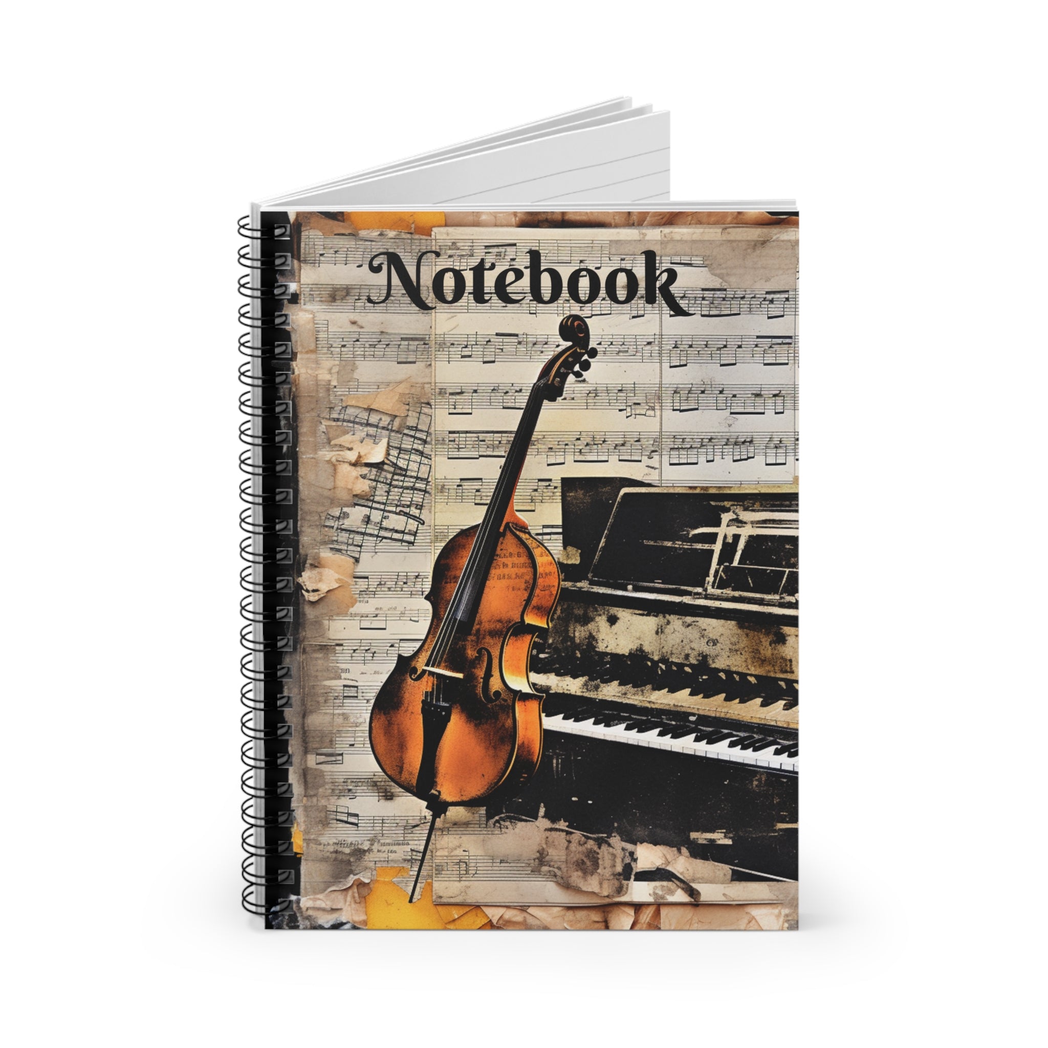 Spiral Notebook - Ruled Line "Guitar Collage"