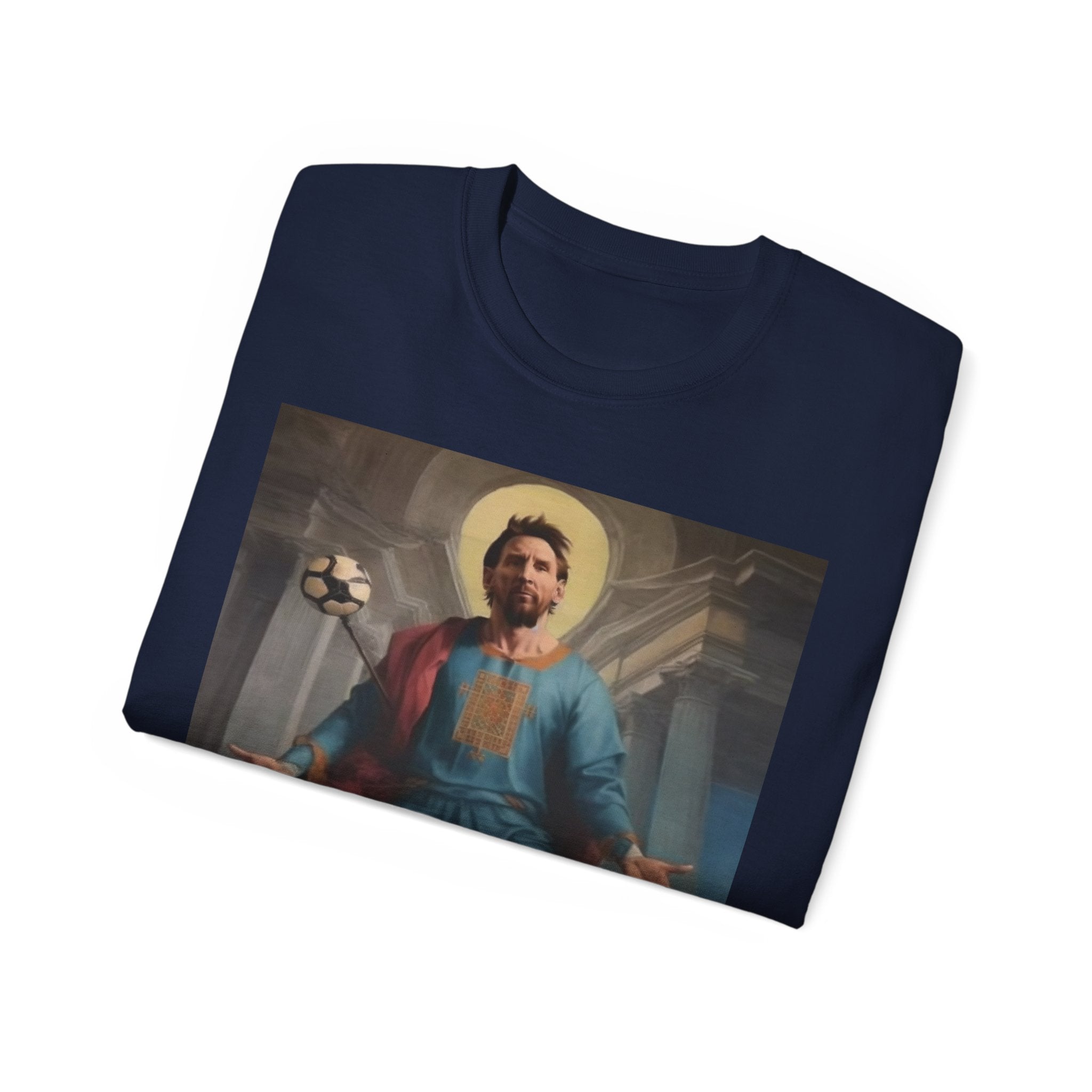 God of Soccer Shirt Michelangelo Art - Funny Sports T-Shirt - Unisex Ultra Cotton Footballer Shirt - Patron Saint of Football Artistic Top - Renaissance Sports Fan Gift