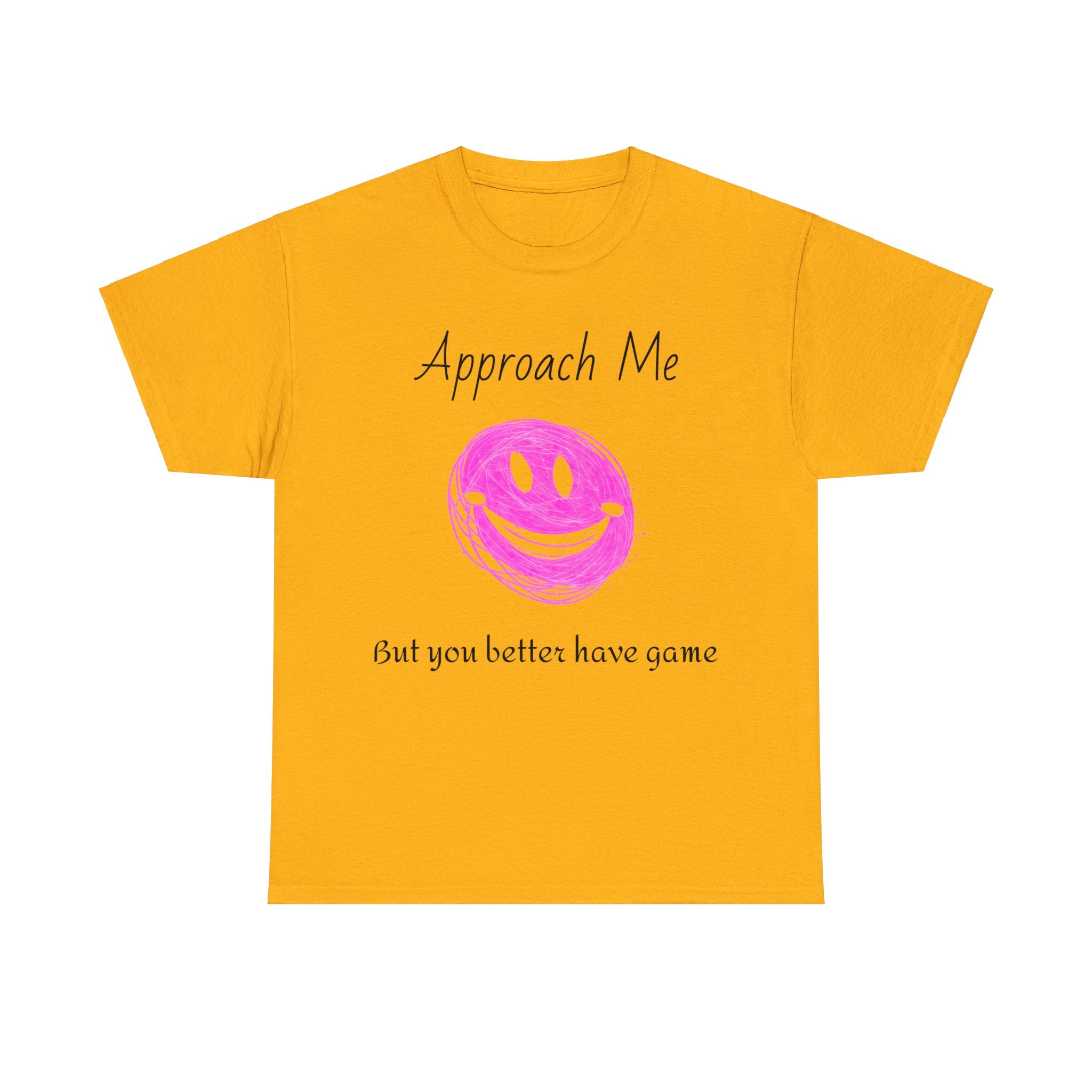 Dare to Date: The Ultimate 'Approach Me If You Dare' Challenge - A Women's Unisex Heavy Cotton Tee Perfect for Social Events, Recreational Activities, and Making Bold Statements